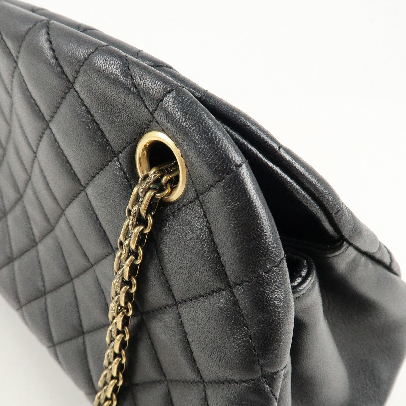 CHANEL Matelasse Lamb Skin Chain Shoulder Bag Hand Bag Black Usesd F/S Used