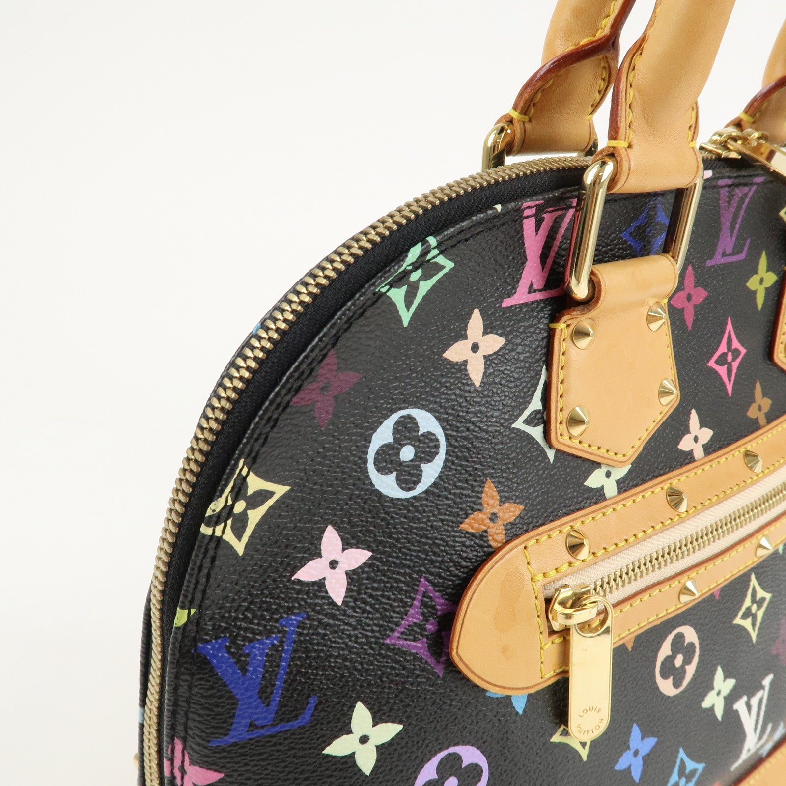 Louis Vuitton Monogram Multi Color Alma Hand Bag Noir M92646 Used