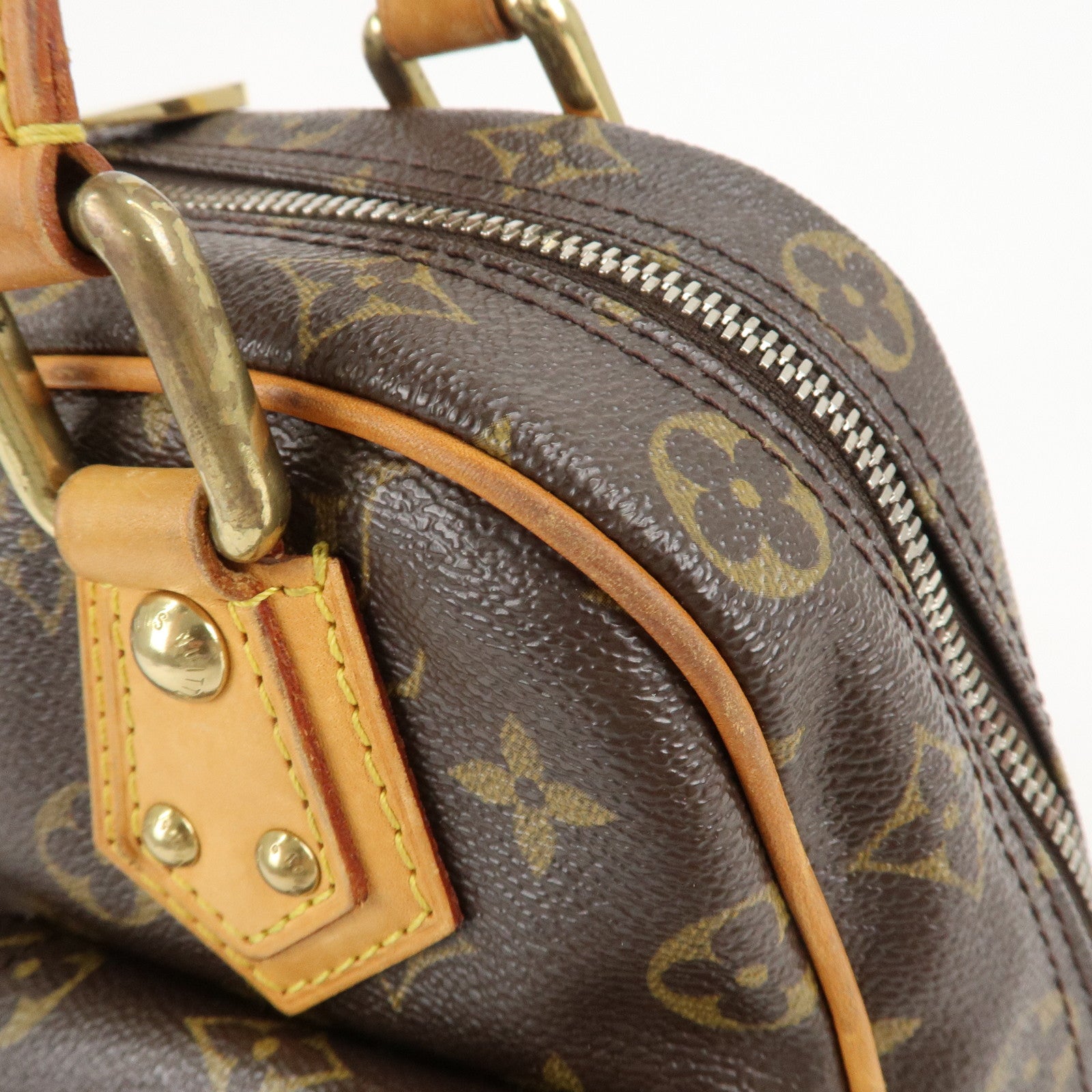 Louis Vuitton Monogram Manhattan PM Hand Bag Brown M40026