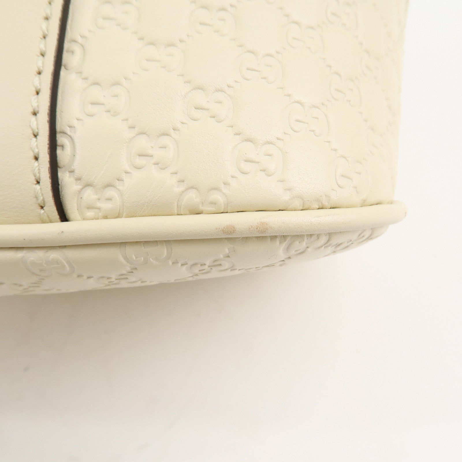 GUCCI Micro Guccissima Leather 2WAY Bag Hand Bag Ivory 449654