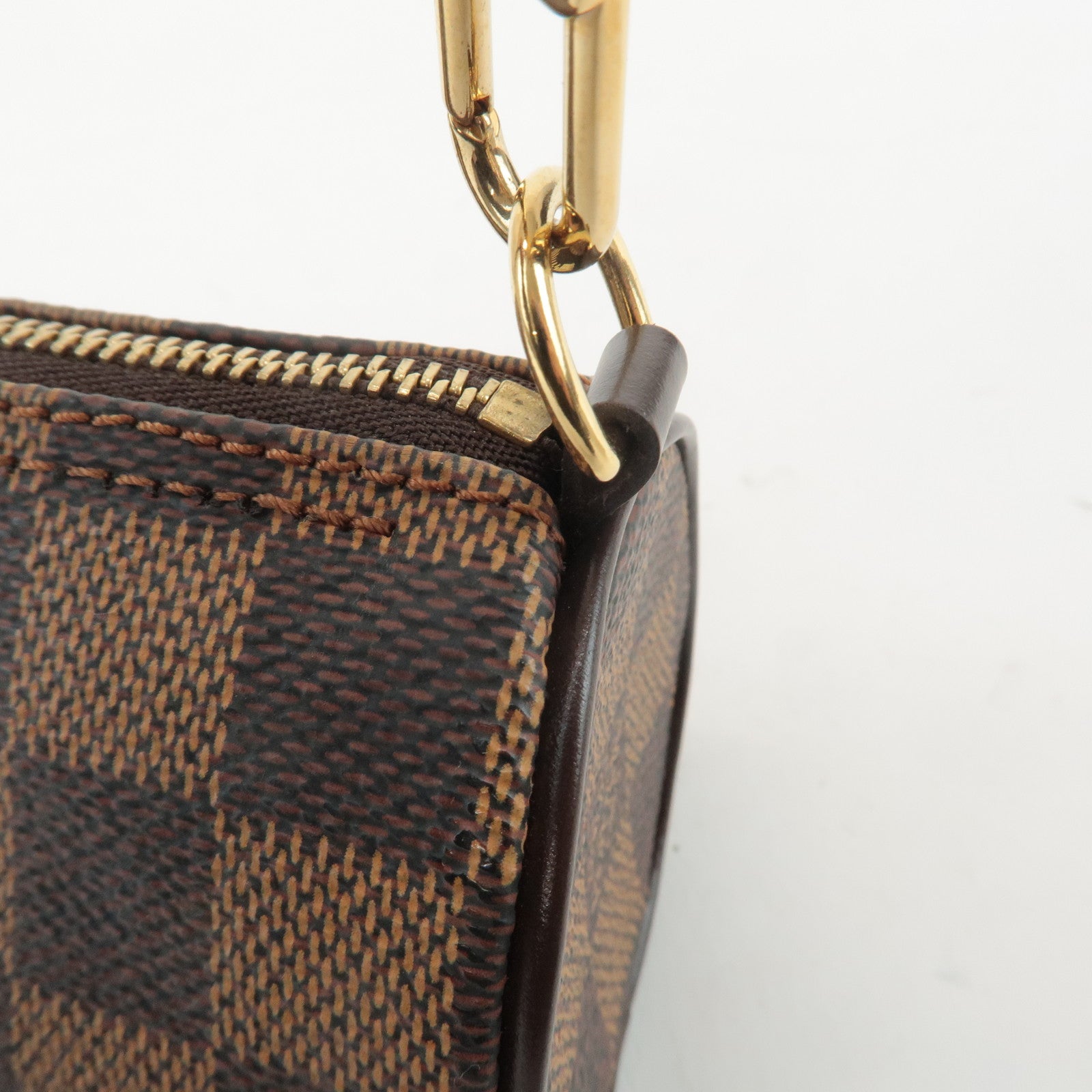 Louis Vuitton Damier Ebene Mini Pouch for Papillon Bag Brown Used