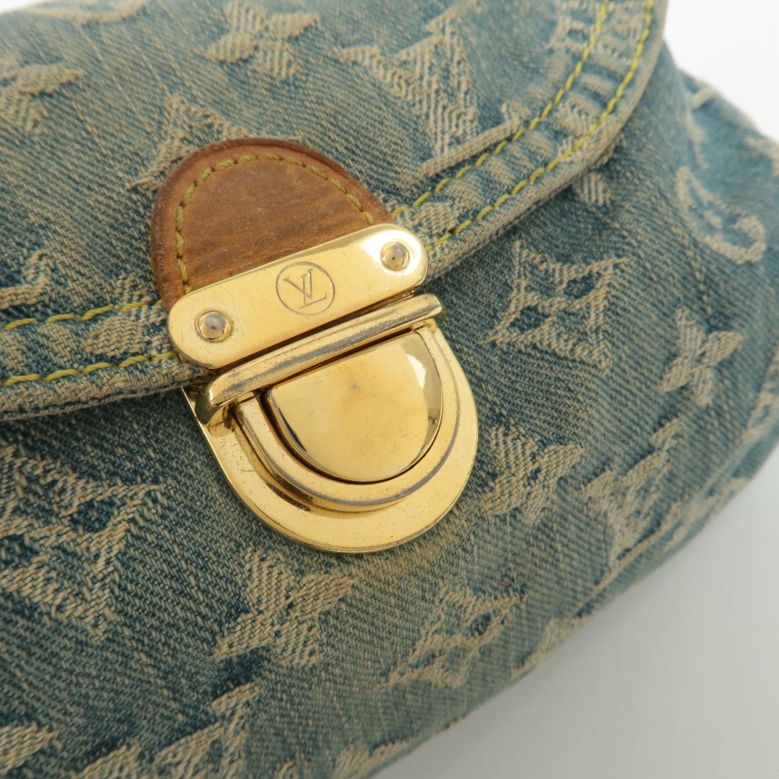 Louis Vuitton Monogram Denim Mini Pleaty Shoulder Bag M95050 Used