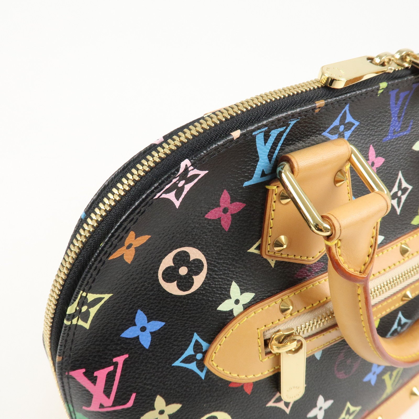 Louis Vuitton Monogram Multi Color Alma Hand Bag Noir M92646 Used