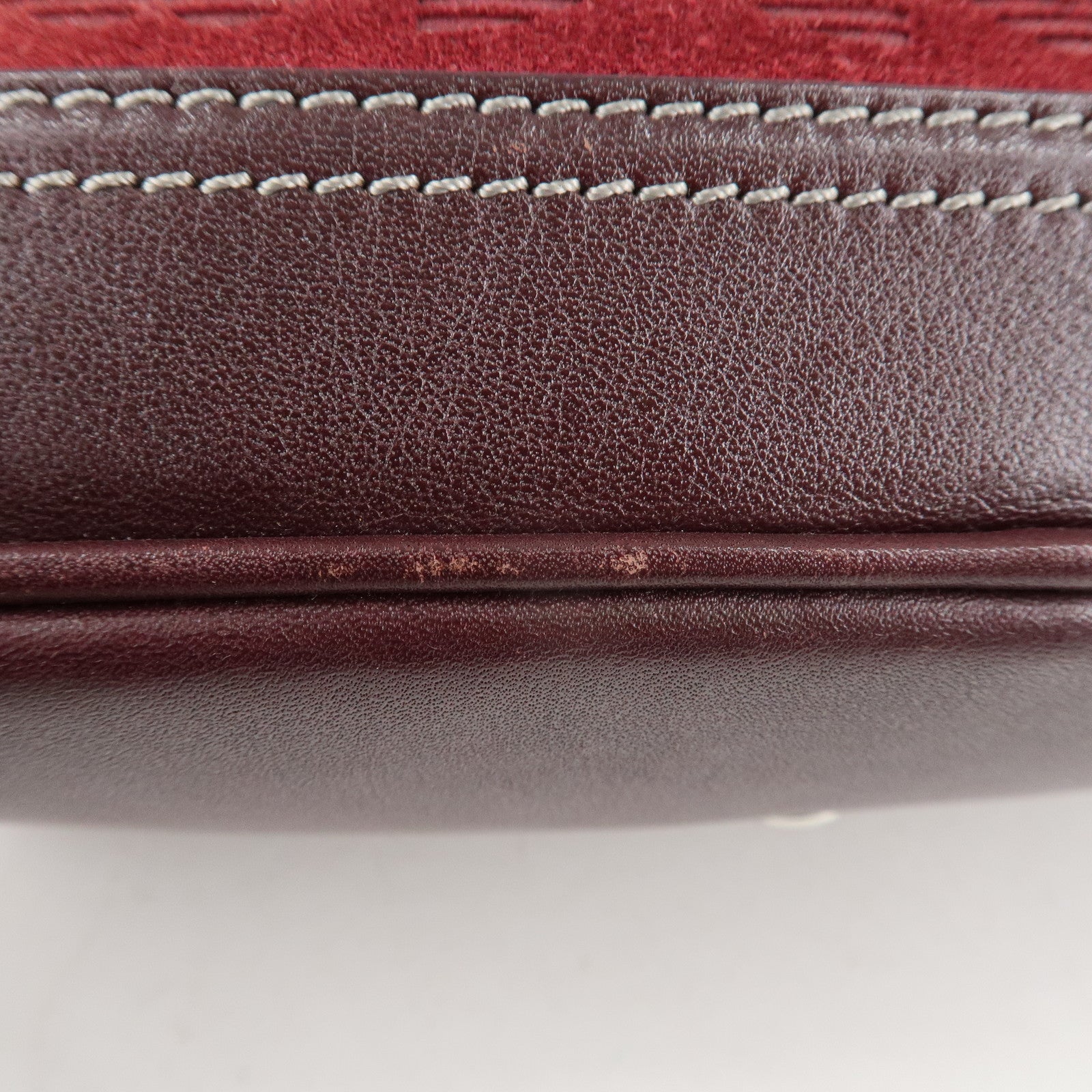 LOEWE Anagram Suede Leather Hand Bag Bordeaux Used