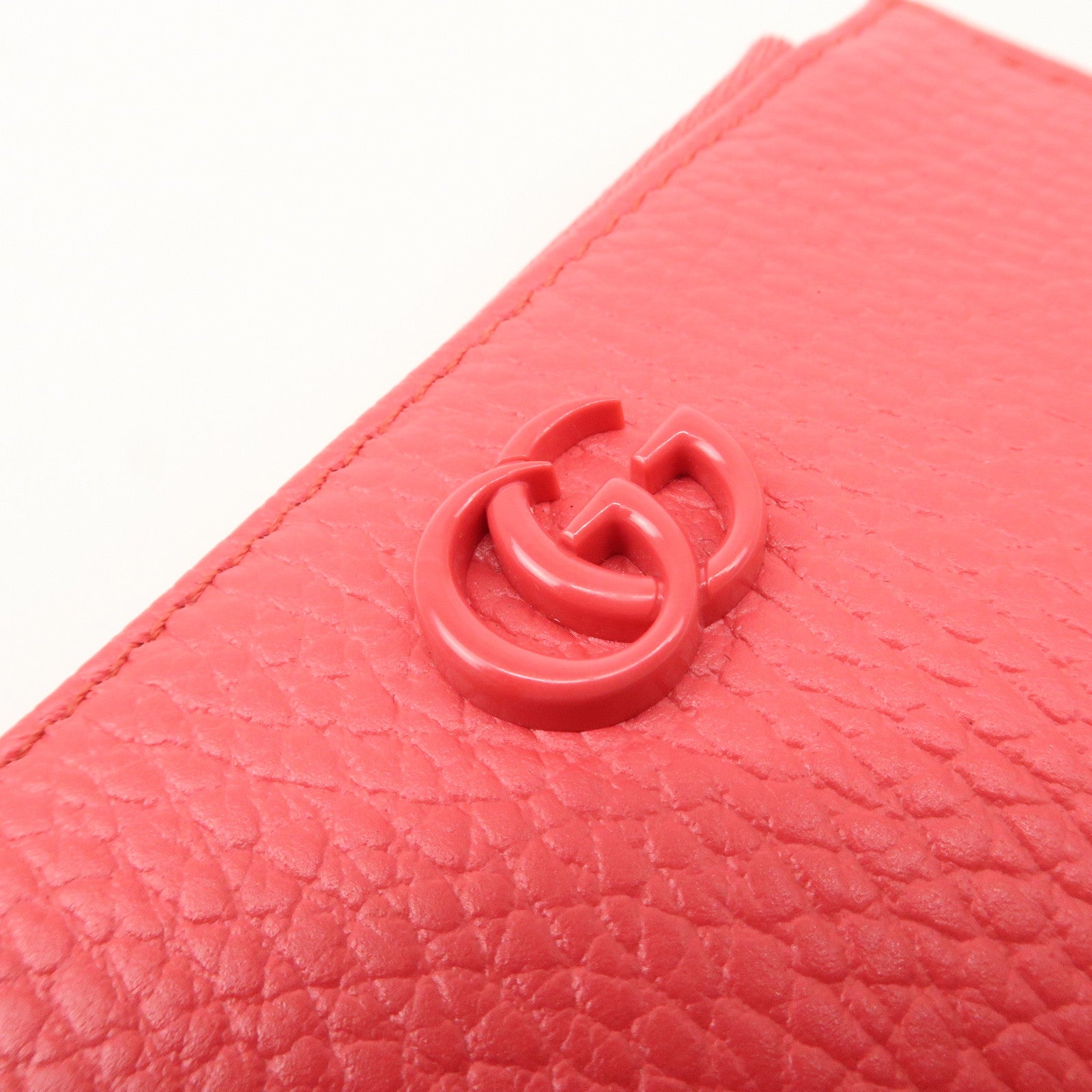 GUCCI GG Marmont Leather Card Case Coin Case Pink 701070