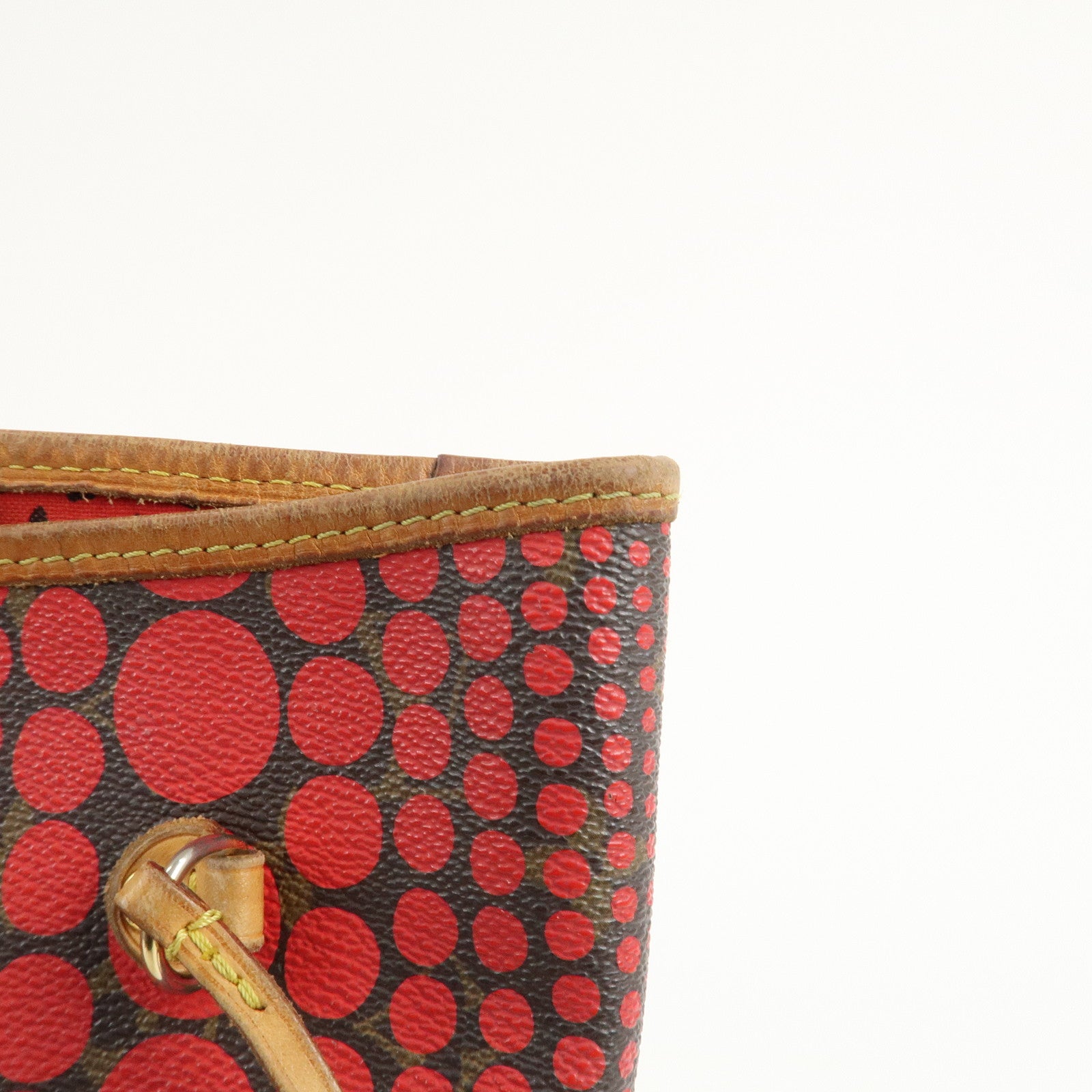 Louis Vuitton Rouge Pumpkin Dots Yayoi Kusama Neverfull MM M40686 Used