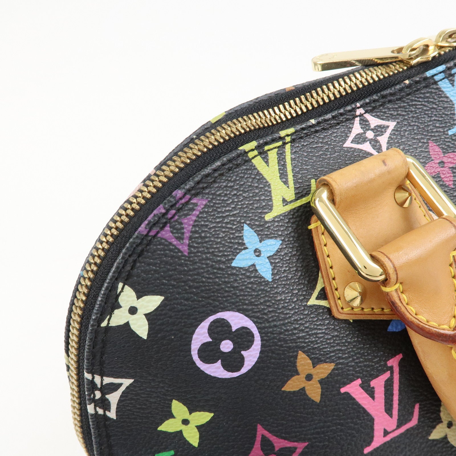 Louis Vuitton Monogram Multi Color Alma Hand Bag Noir M92646 Used