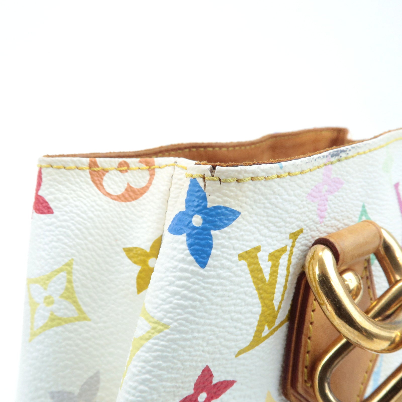 Louis Vuitton Monogram Multicolor Audra Hand Bag Blanc M40047 Used