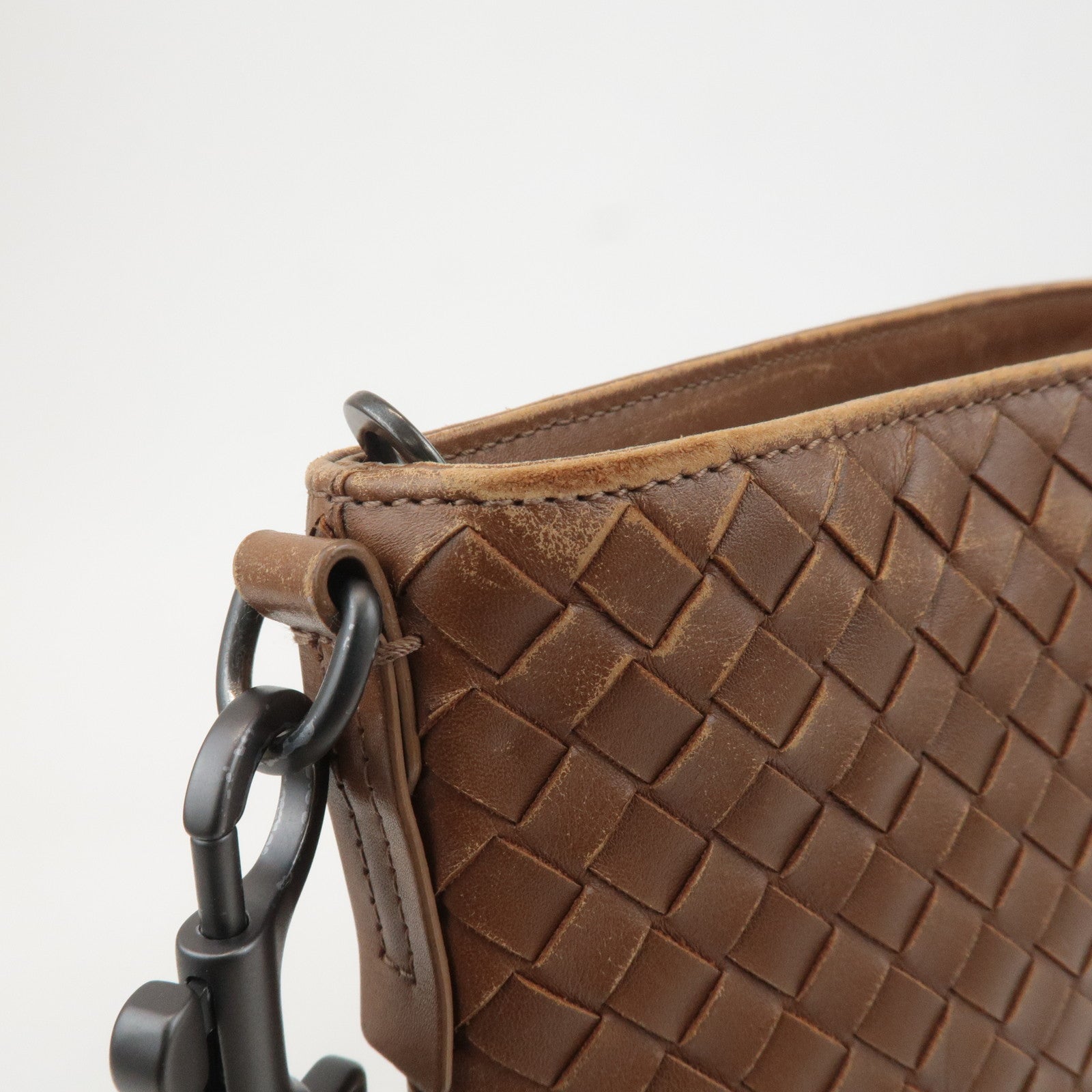 BOTTEGA VENETA Intrecciato Leather Shoulder Bag Brown 276357