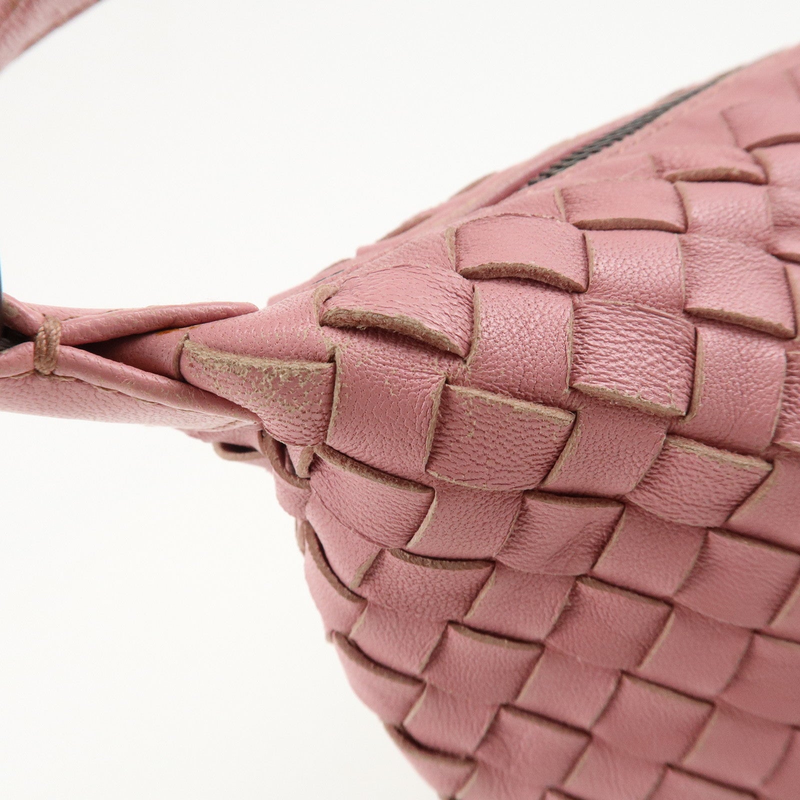 BOTTEGA VENETA Intrecciato Leather Shoulder Bag Pink