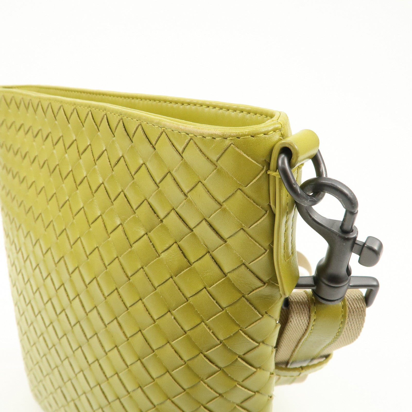 BOTTEGA VENETA  Intrecciato Leather Shoulder Bag Yellow