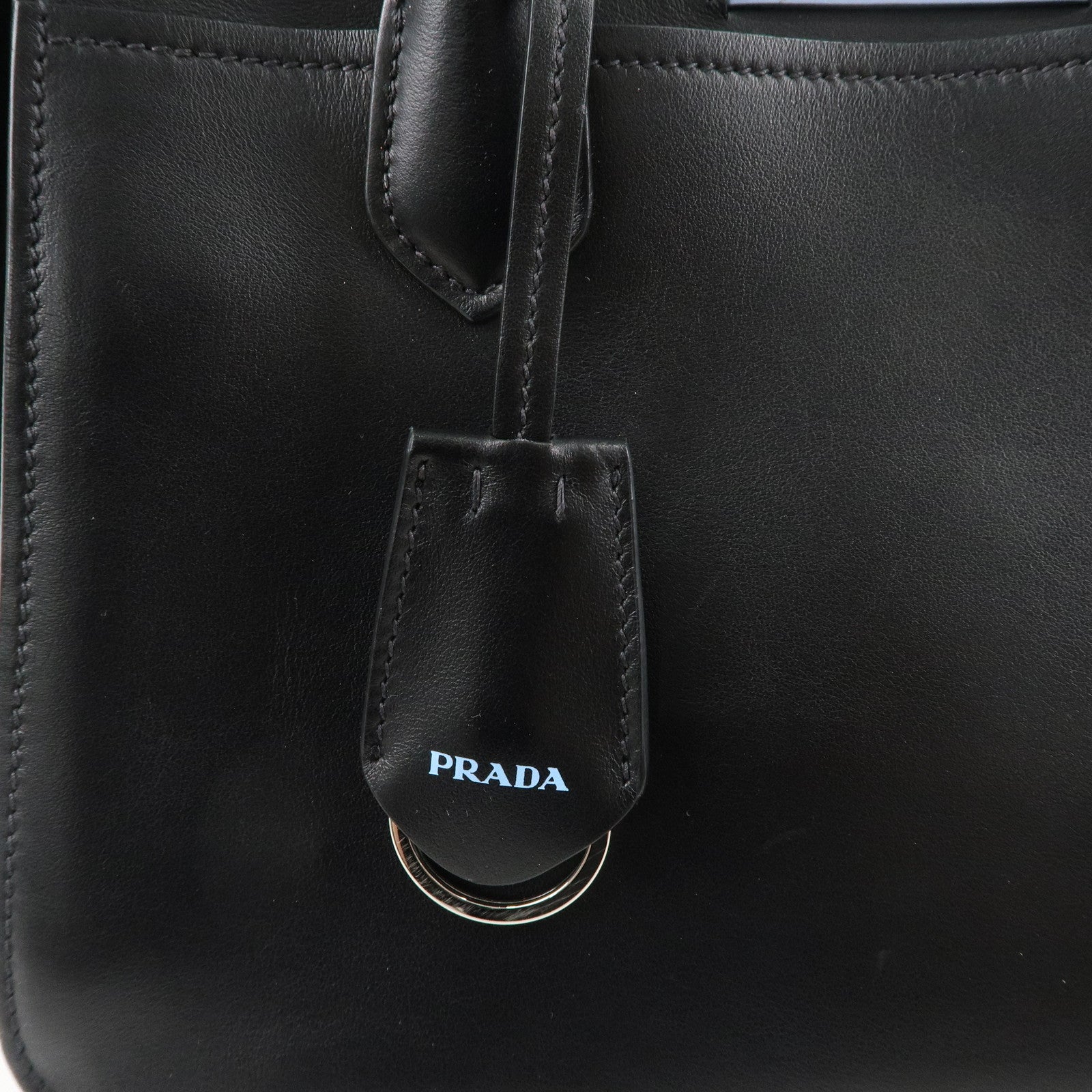 PRADA Leather 2Way Bag Hand Bag Shoulder Bag Black