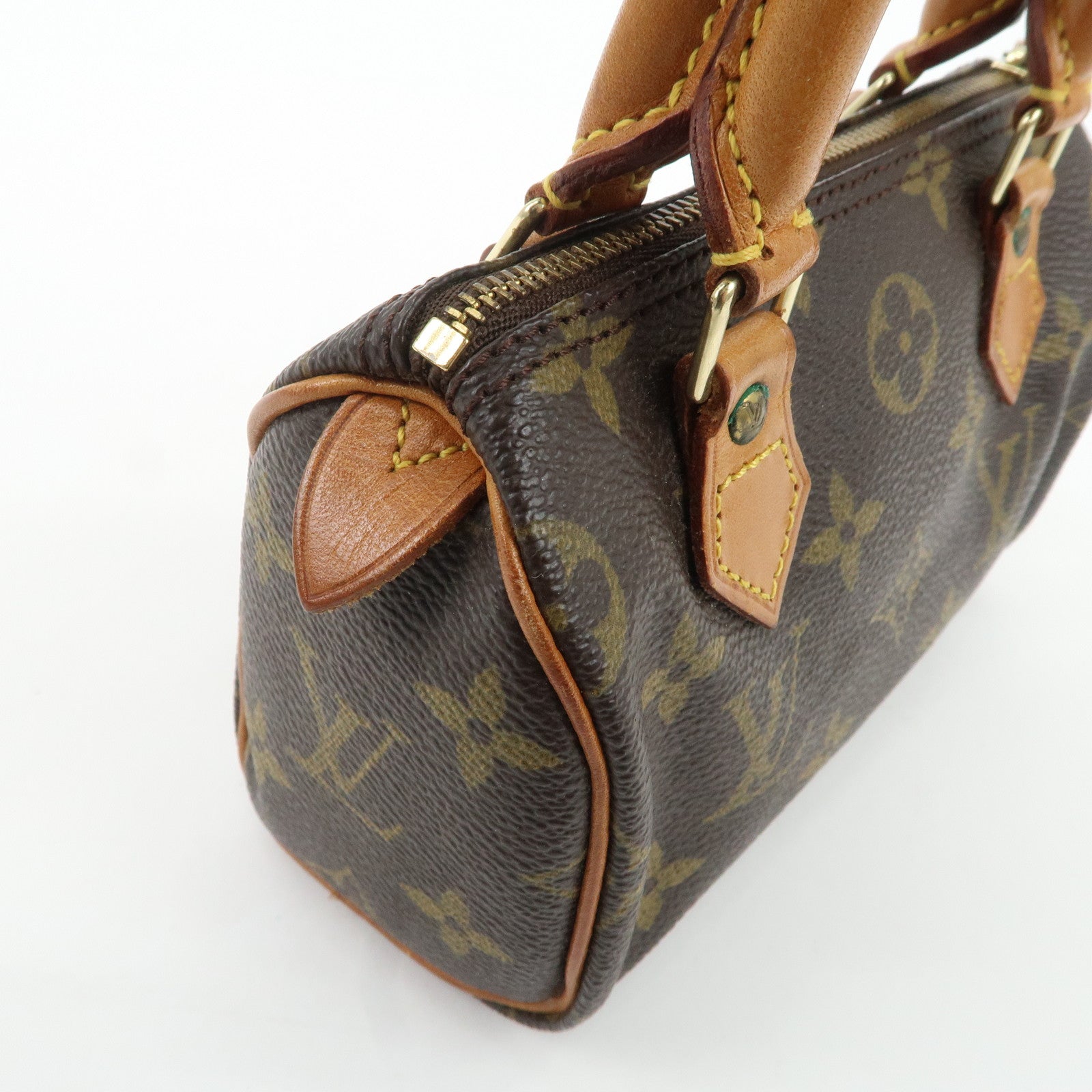 Louis Vuitton Monogram Mini Speedy Hand Bag Brown M41534 Used