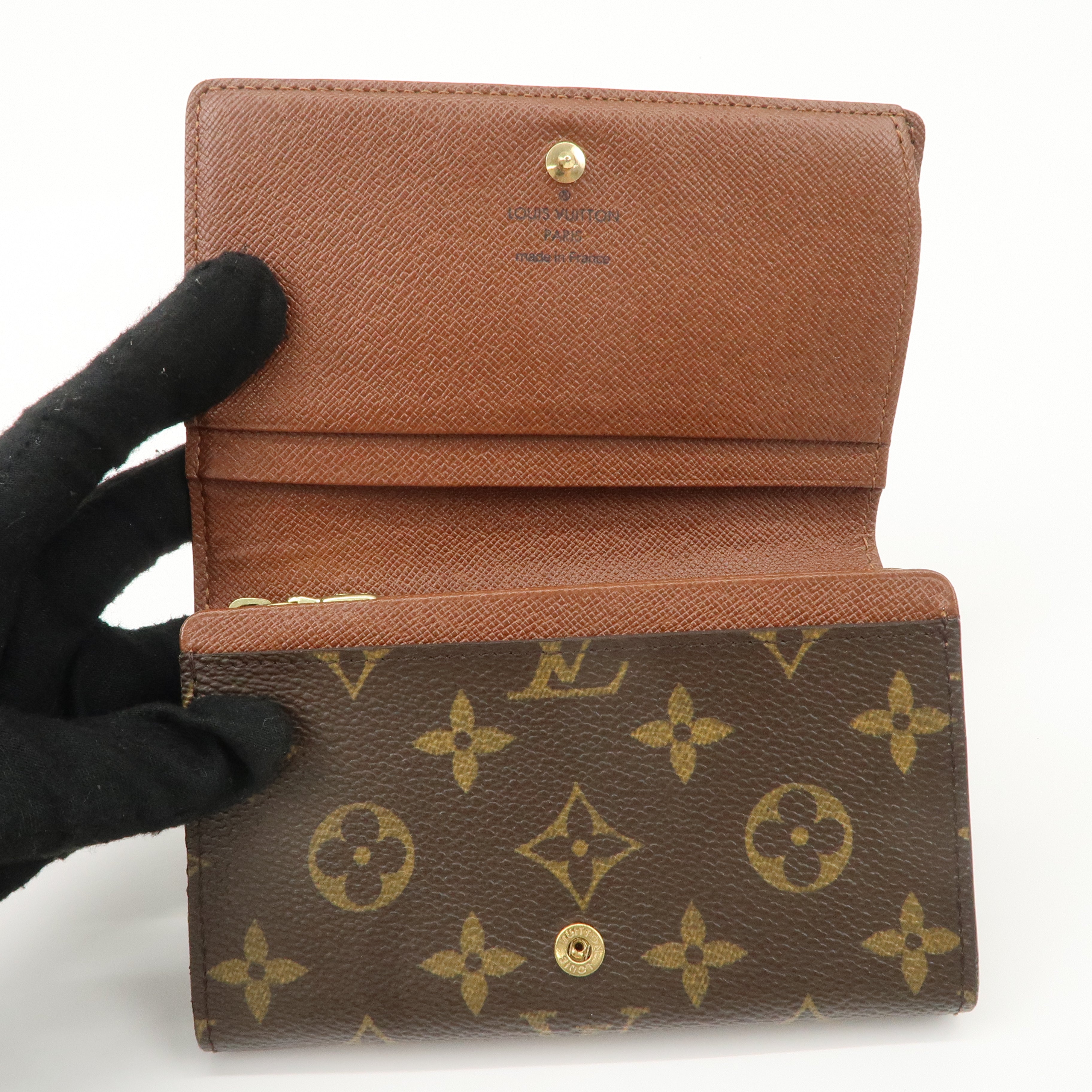 Louis Vuitton Monogram Porte Monnaie Billets Tresor Wallet M61730 Used