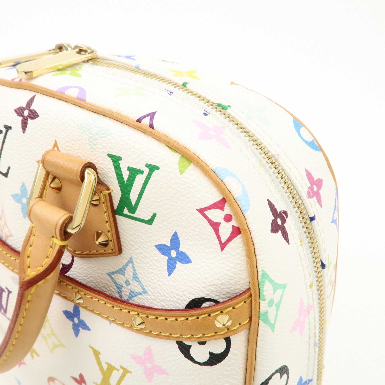 Louis Vuitton Monogram Multicolor Trouville Hand Bag Blanc M92663 Used