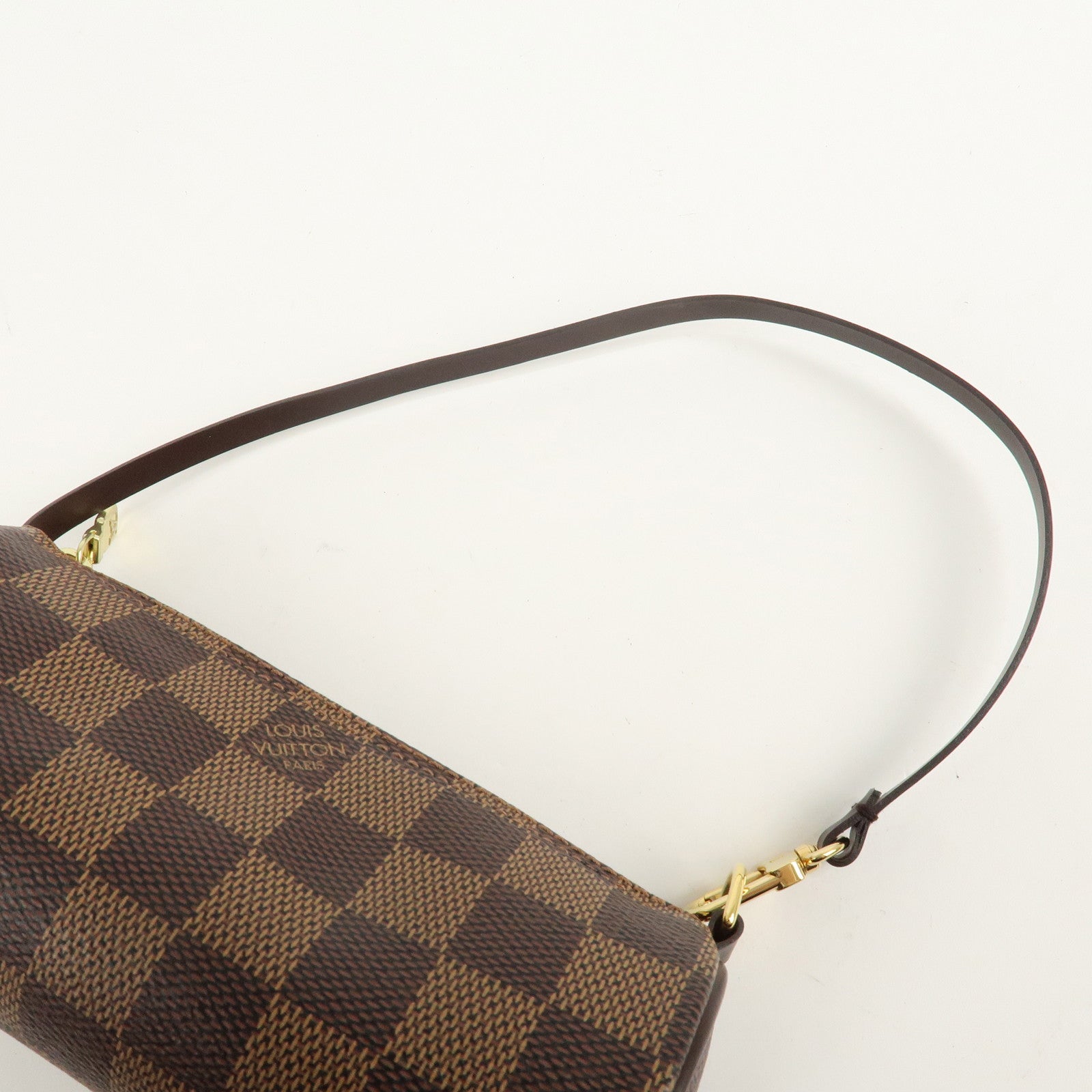 Louis Vuitton Damier Ebene Mini Pouch for Papillon Bag Brown Used