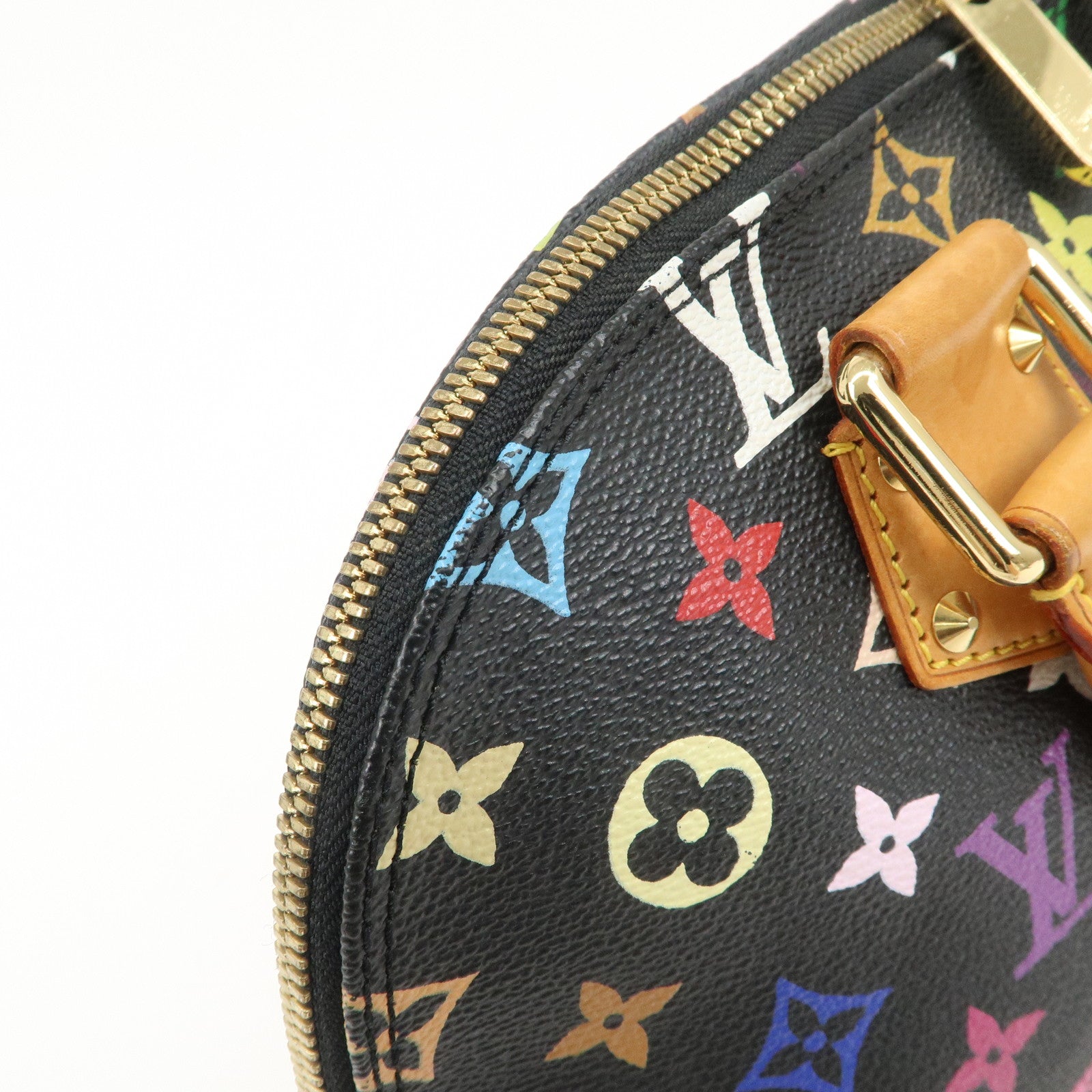 LOUIS VUITTON Monogram Multicolor Alma Hand Bag Noir M92646 Used