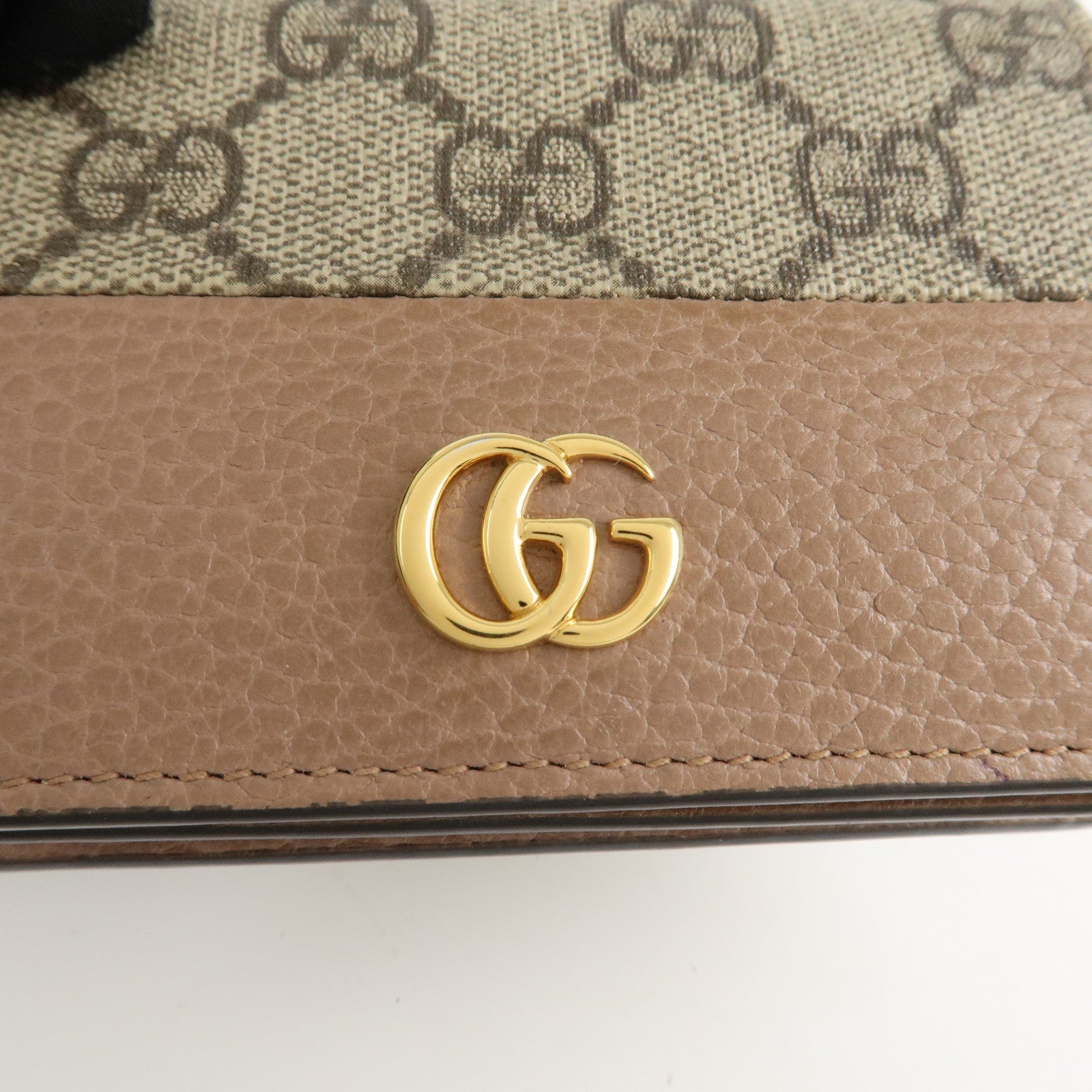 GUCCI GG Marmont GG Supreme Leather Compact Wallet 658610 Used