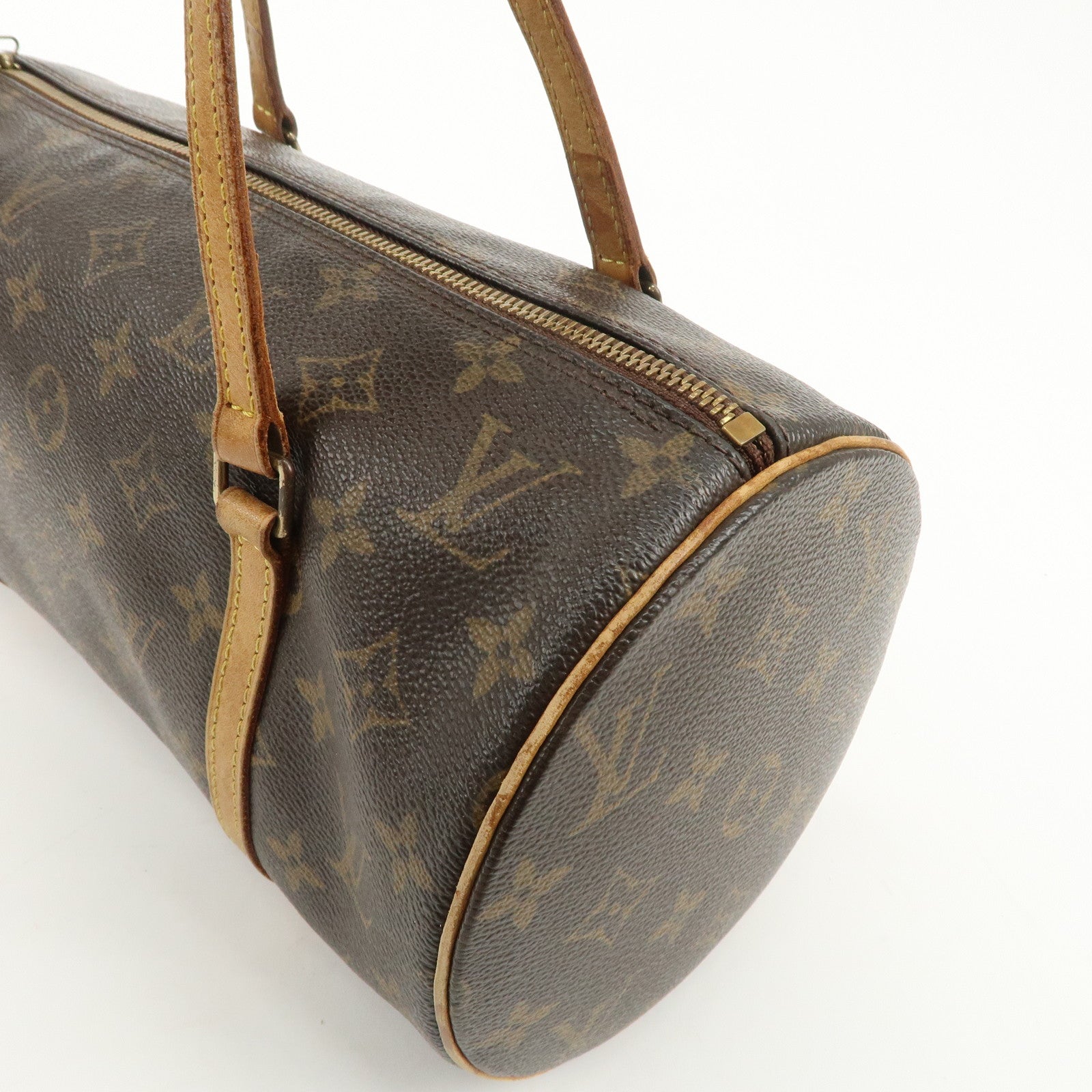 Louis Vuitton Monogram Papillon 30 Hand Bag M51385 Brown Used