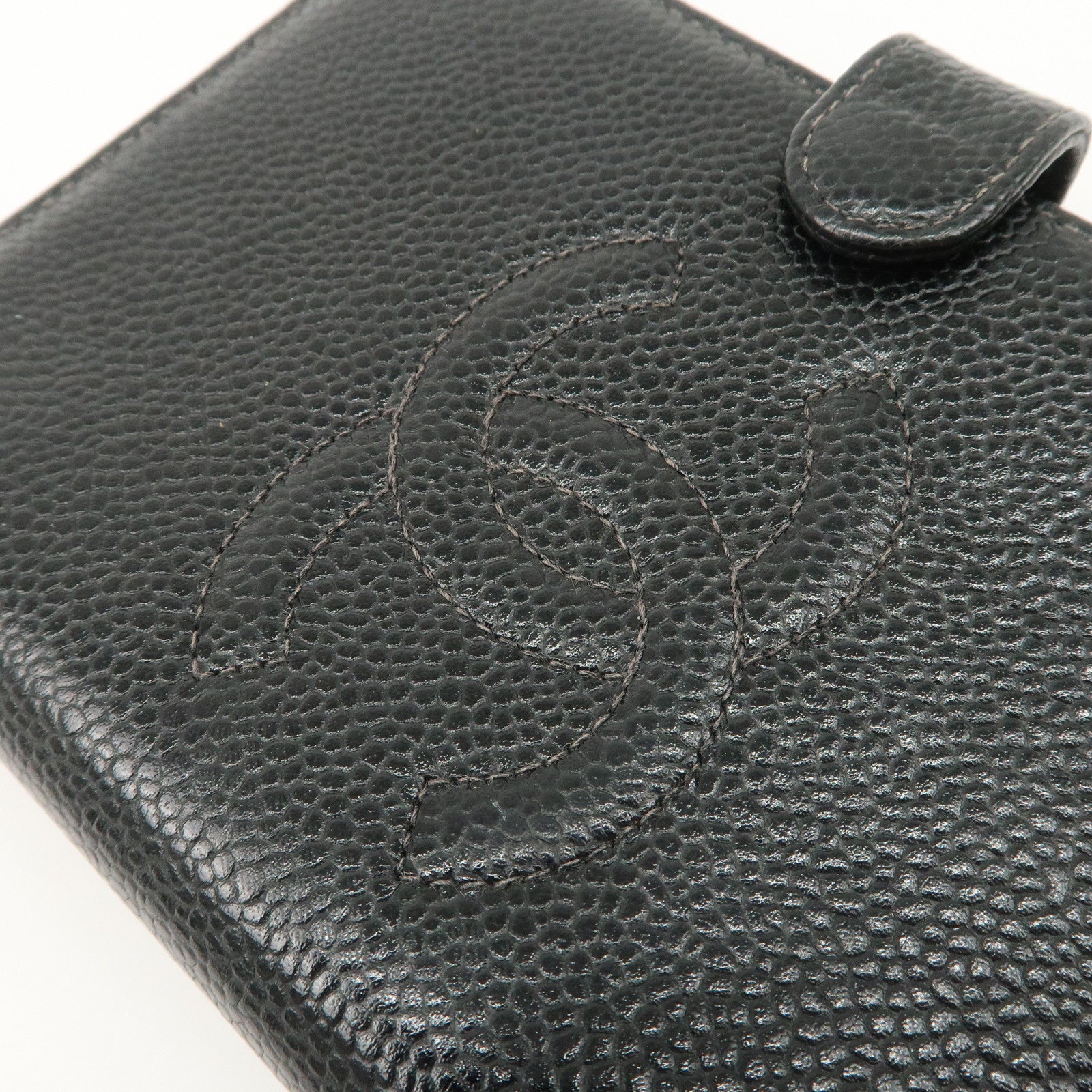 CHANEL Caviar Skin COCO Mark Planner Cover Black