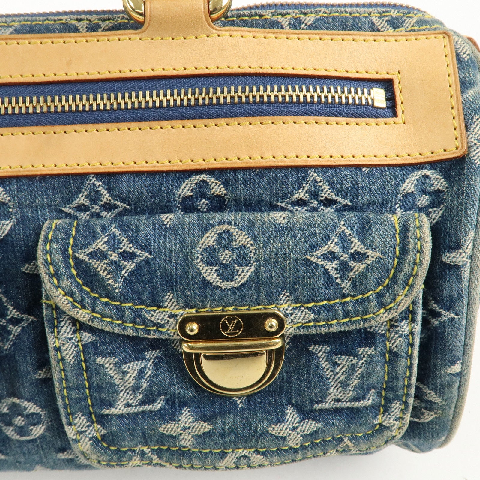 Louis Vuitton Monogram Denim Neo Speedy Boston Bag Blue M95019