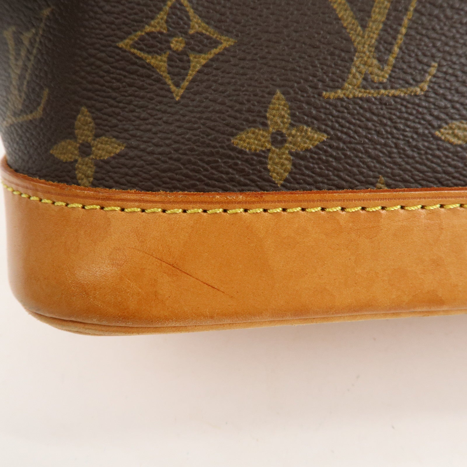 Louis Vuitton Monogram Alma Hand Bag Brown M51130 Used