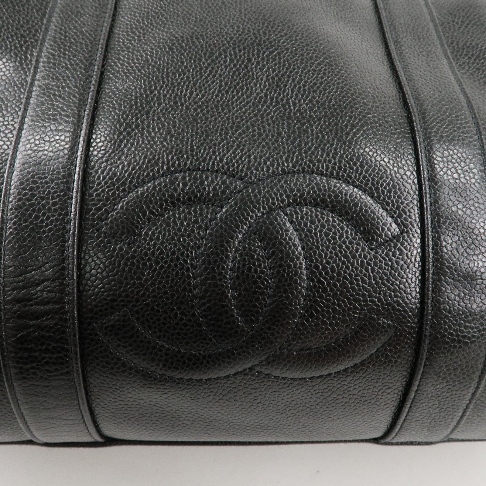 CHANEL Caviar Skin Boston Bag Black