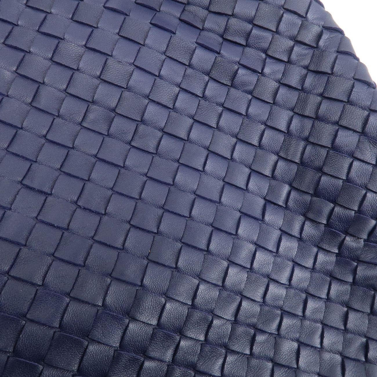 BOTTEGA VENETA Intrecciato  Leather Shoulder Bag Tote Bag Navy