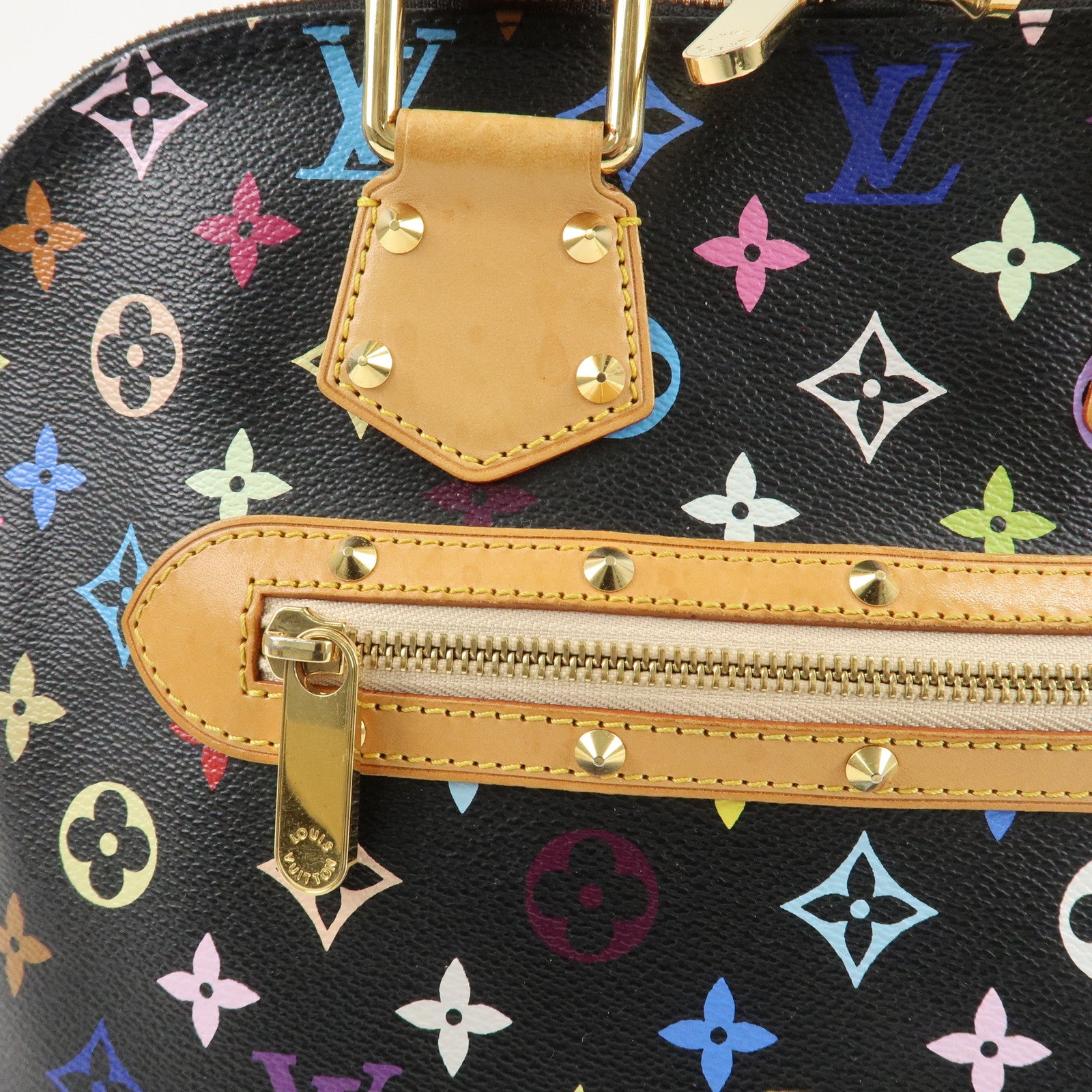 Louis Vuitton Monogram Multi Color Alma Hand Bag Noir M92646 Used