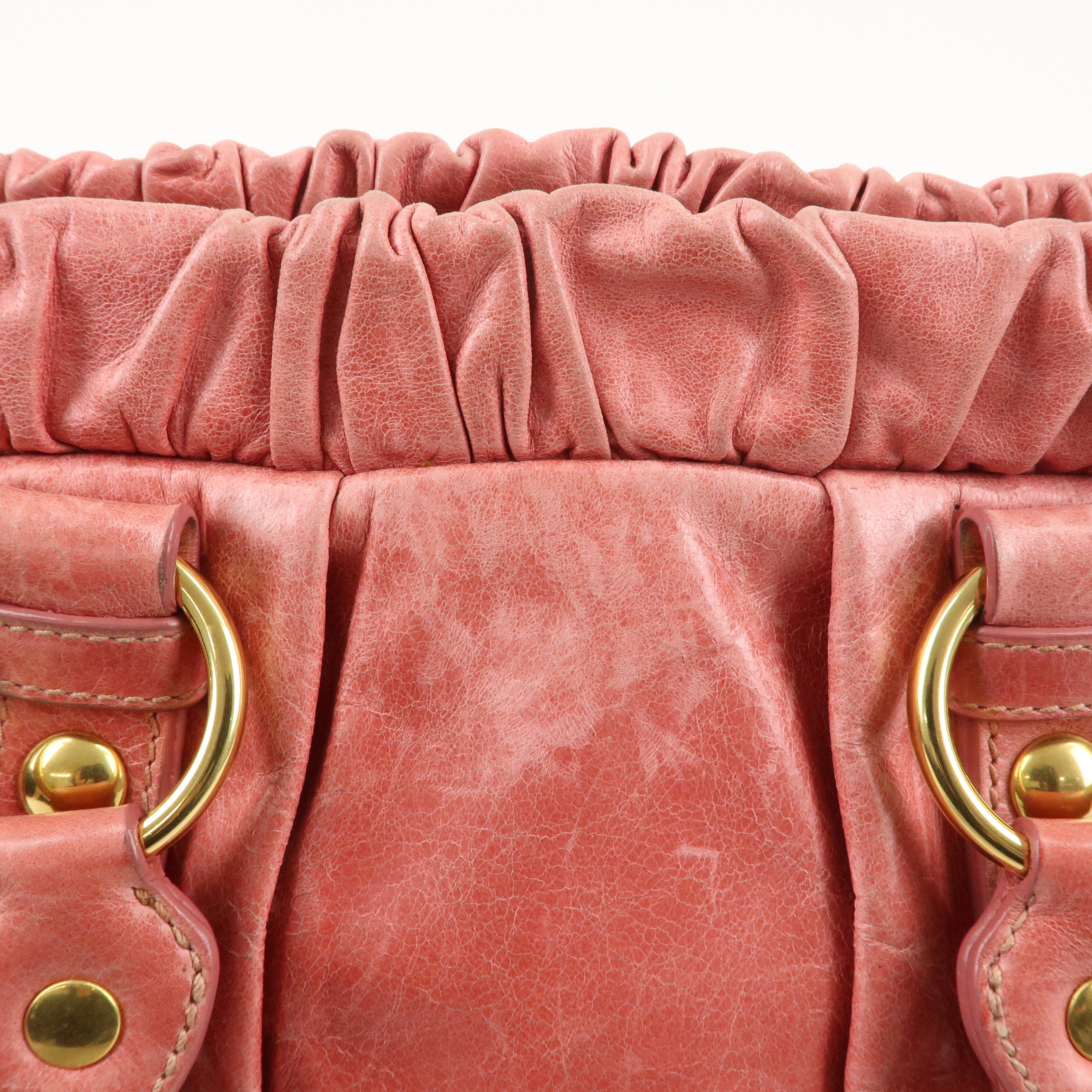 MIU MIU Leather 2Way Bag Shoulder Bag Hand Bag Pink