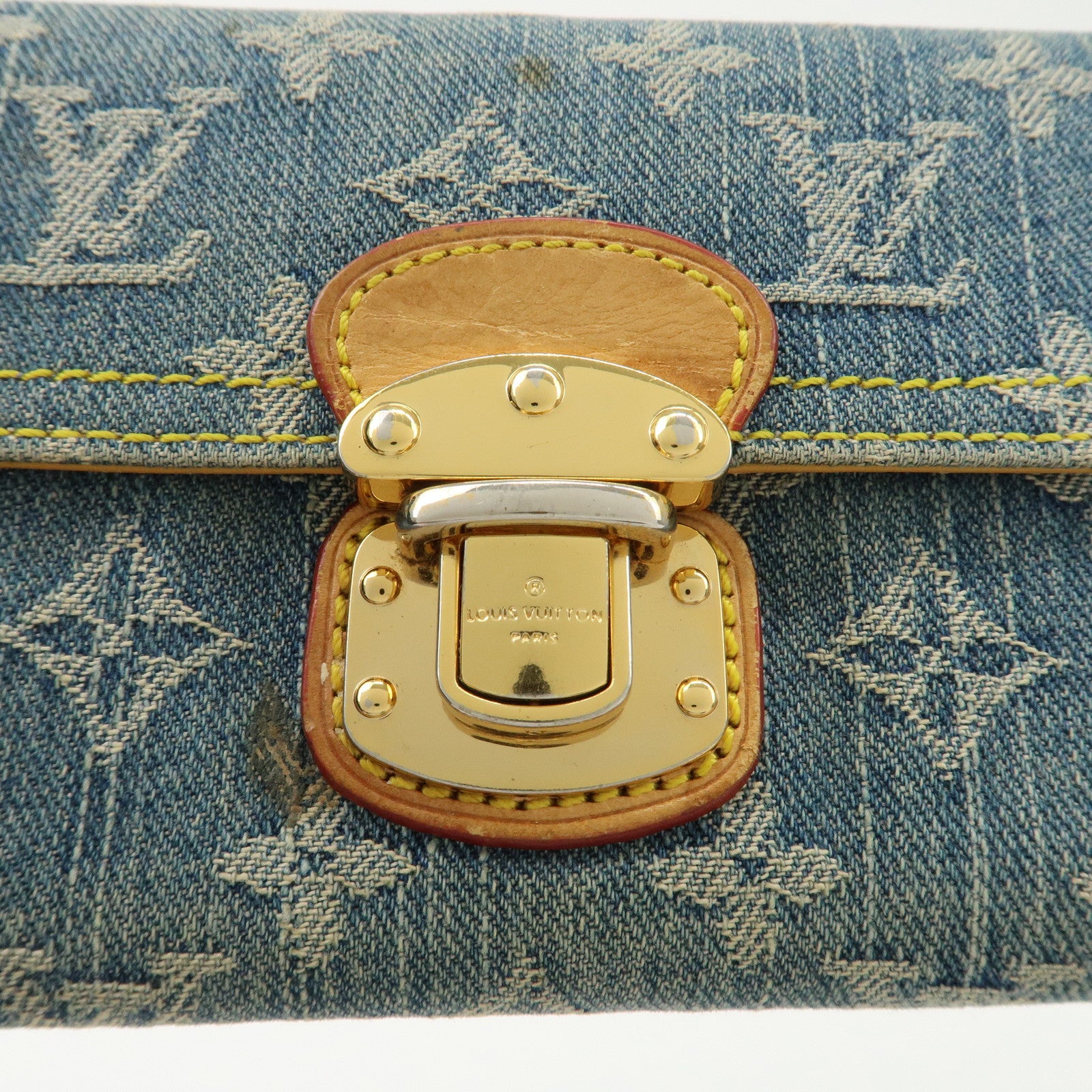 Louis Vuitton Monogram Denim Portefeuille Amelia Wallet M95511 Used