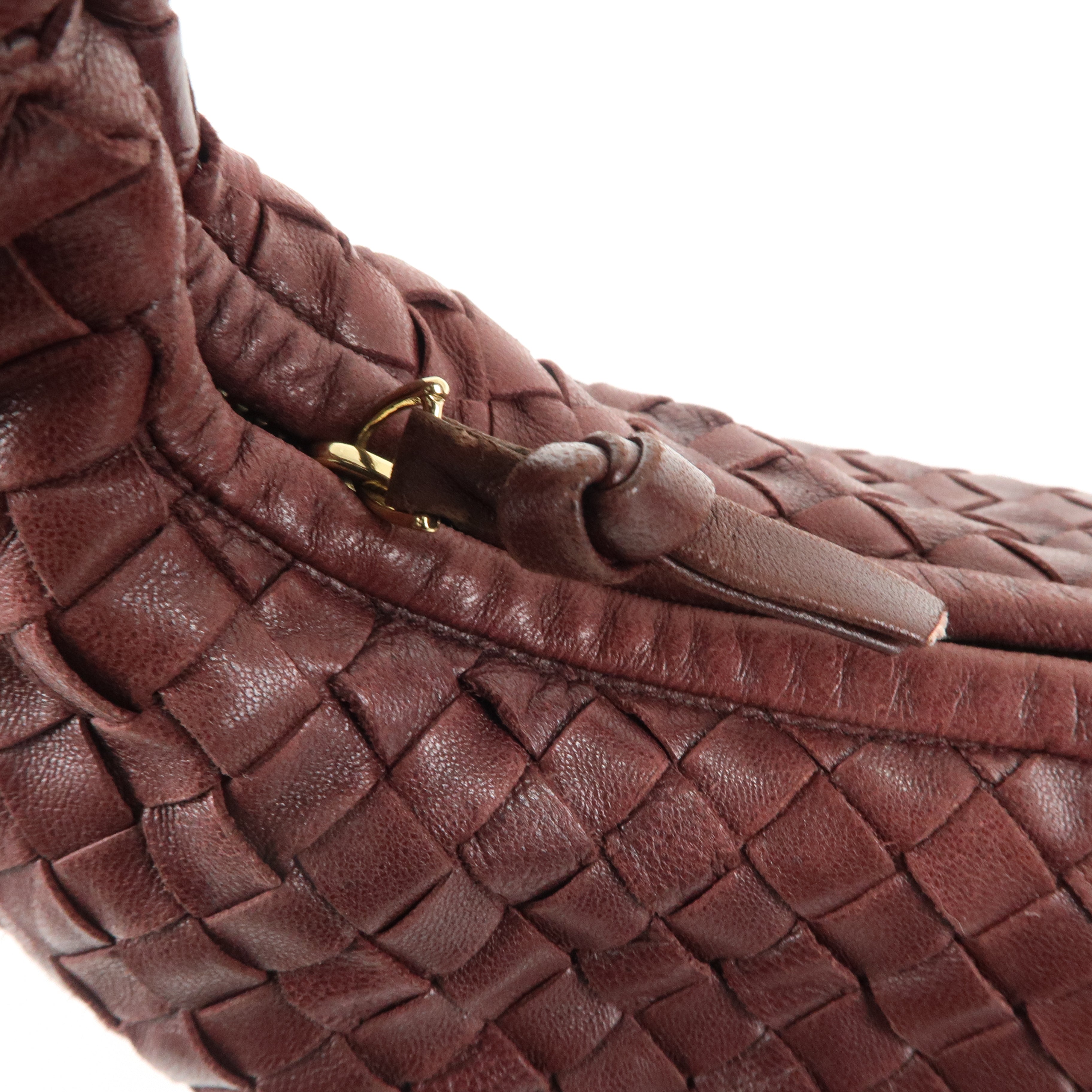 BOTTEGA VENETA Intrecciato Hobo Leather Shoulder Bordeaux 115653