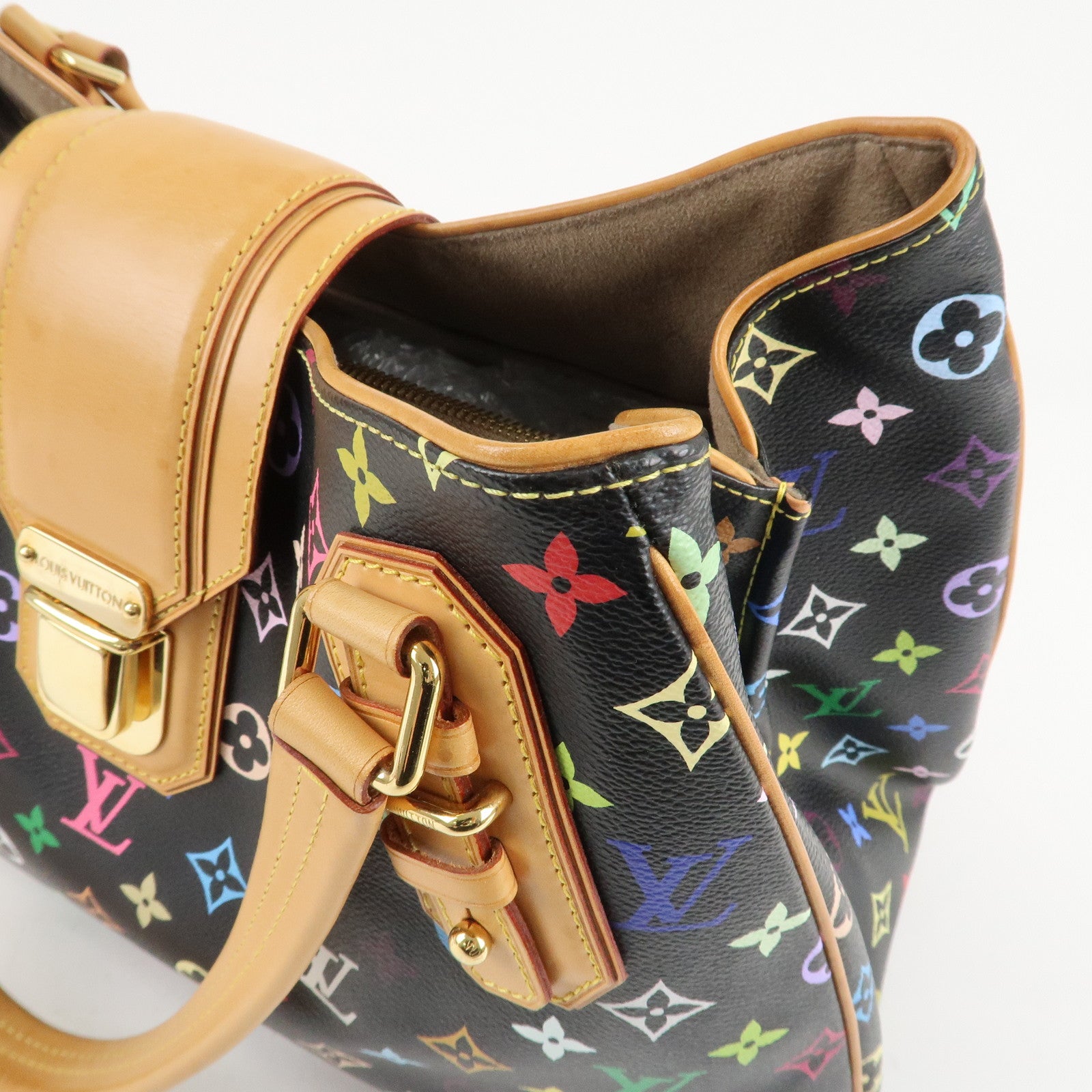 Louis Vuitton Monogram Multicolor Greet Hand Bag Noir M93555 Used