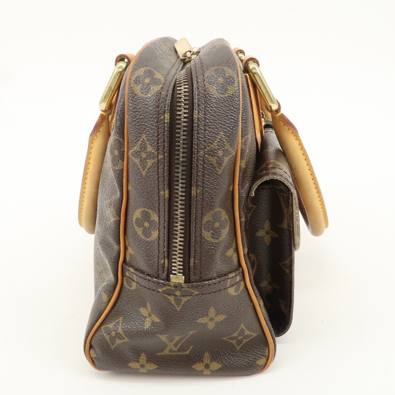 Louis Vuitton Monogram Manhattan PM Hand Bag Brown M40026