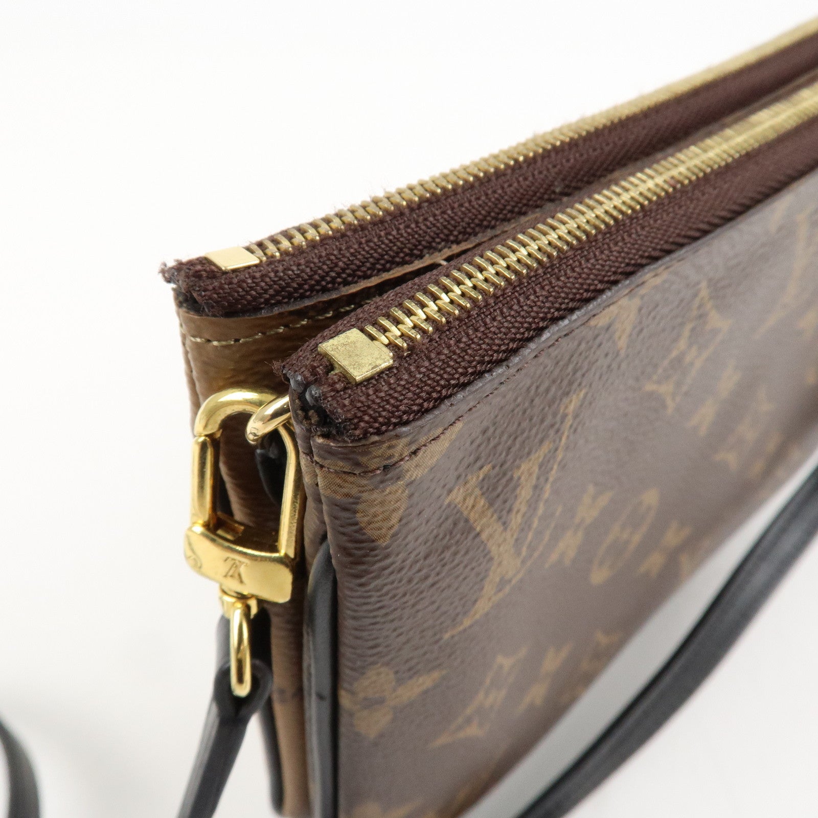 Louis Vuitton Monogram Reverse Pochette Double Zip Bag M69203