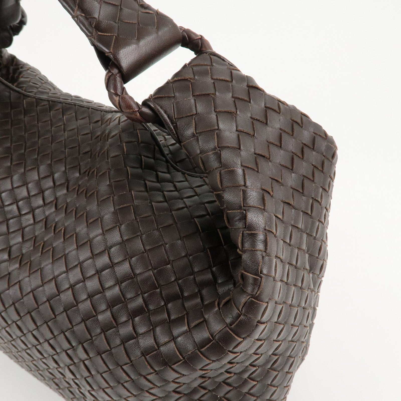 BOTTEGA VENETA Intrecciato Leather Shoulder Bag Brown 172918