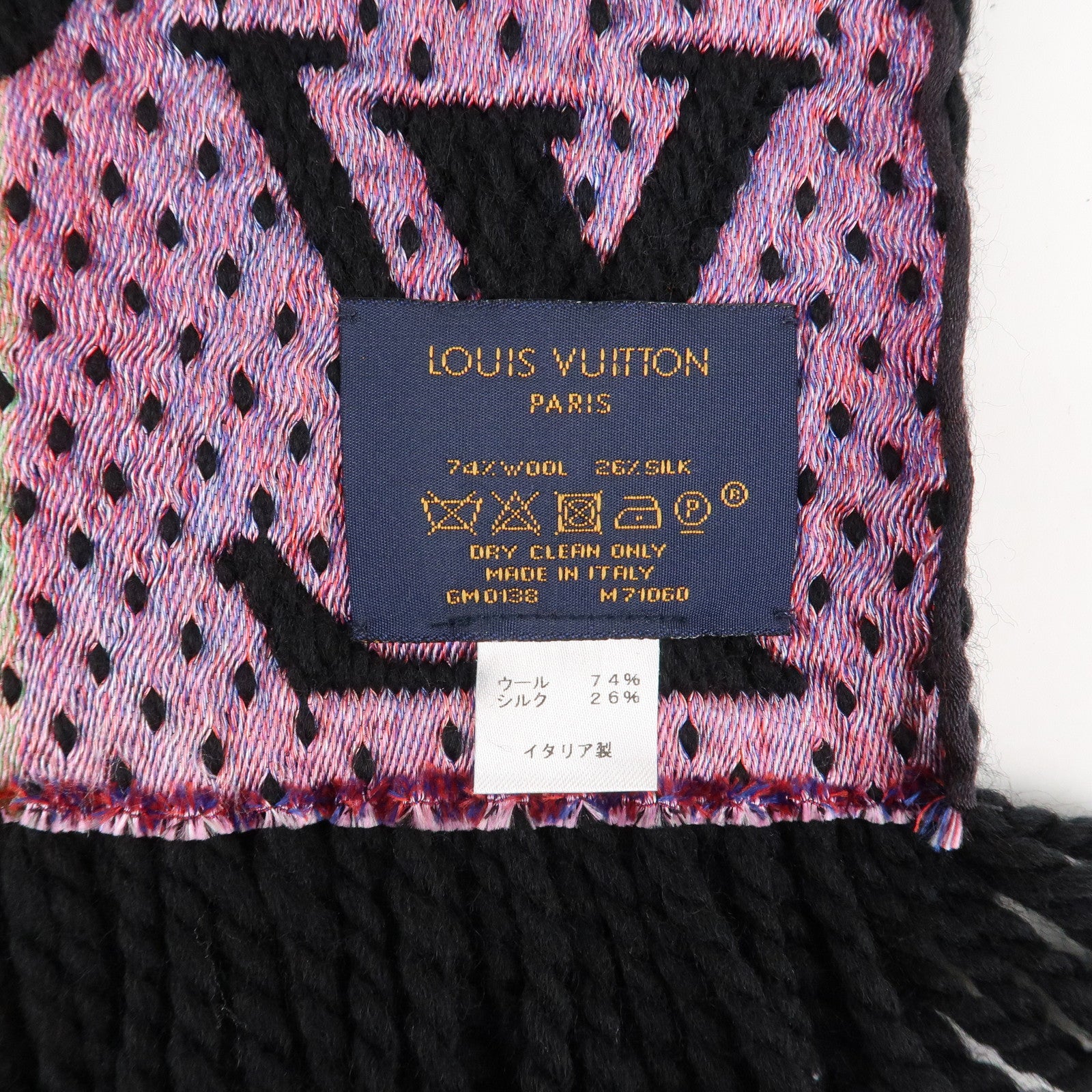 Louis Vuitton Escharpe Logo Mania Stories Scarf Black M71060 Used