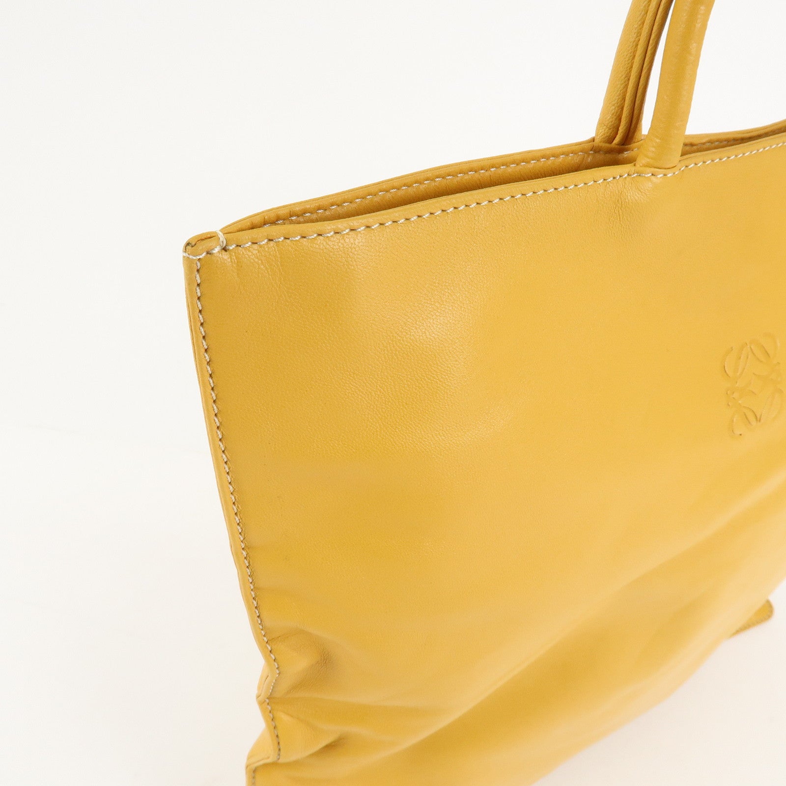 LOEWE Anagram Nappa Aire Leather Tote Bag Shoulder Bag Yellow