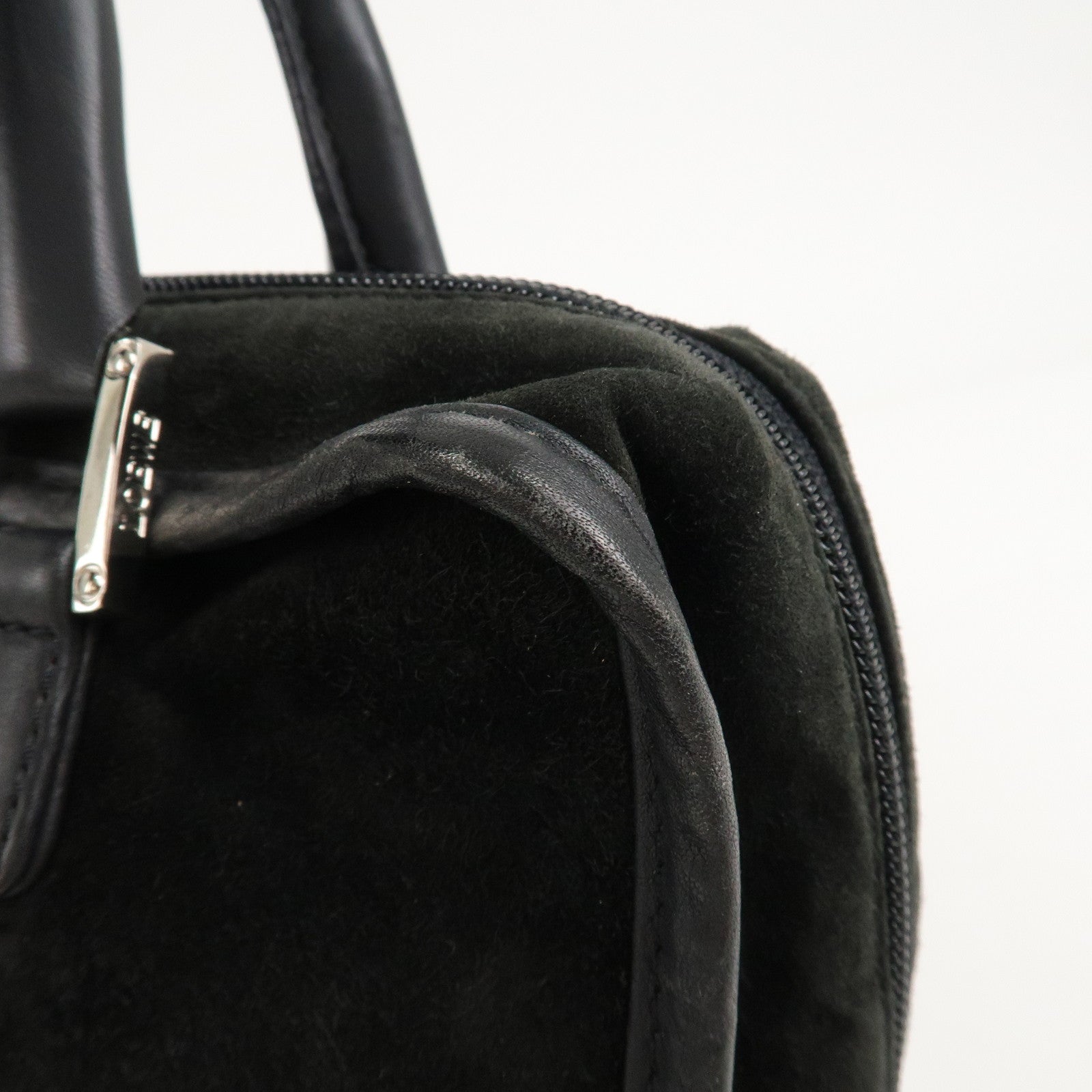 LOEWE Suede Amazona 26 Hand Bag Black