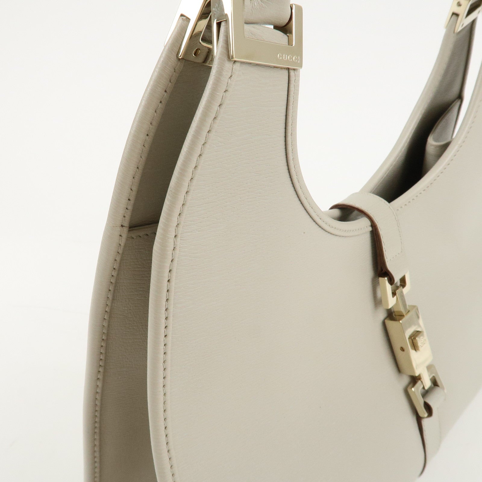 GUCCI Jackie Leather Shoulder Bag Ivory 002.1067