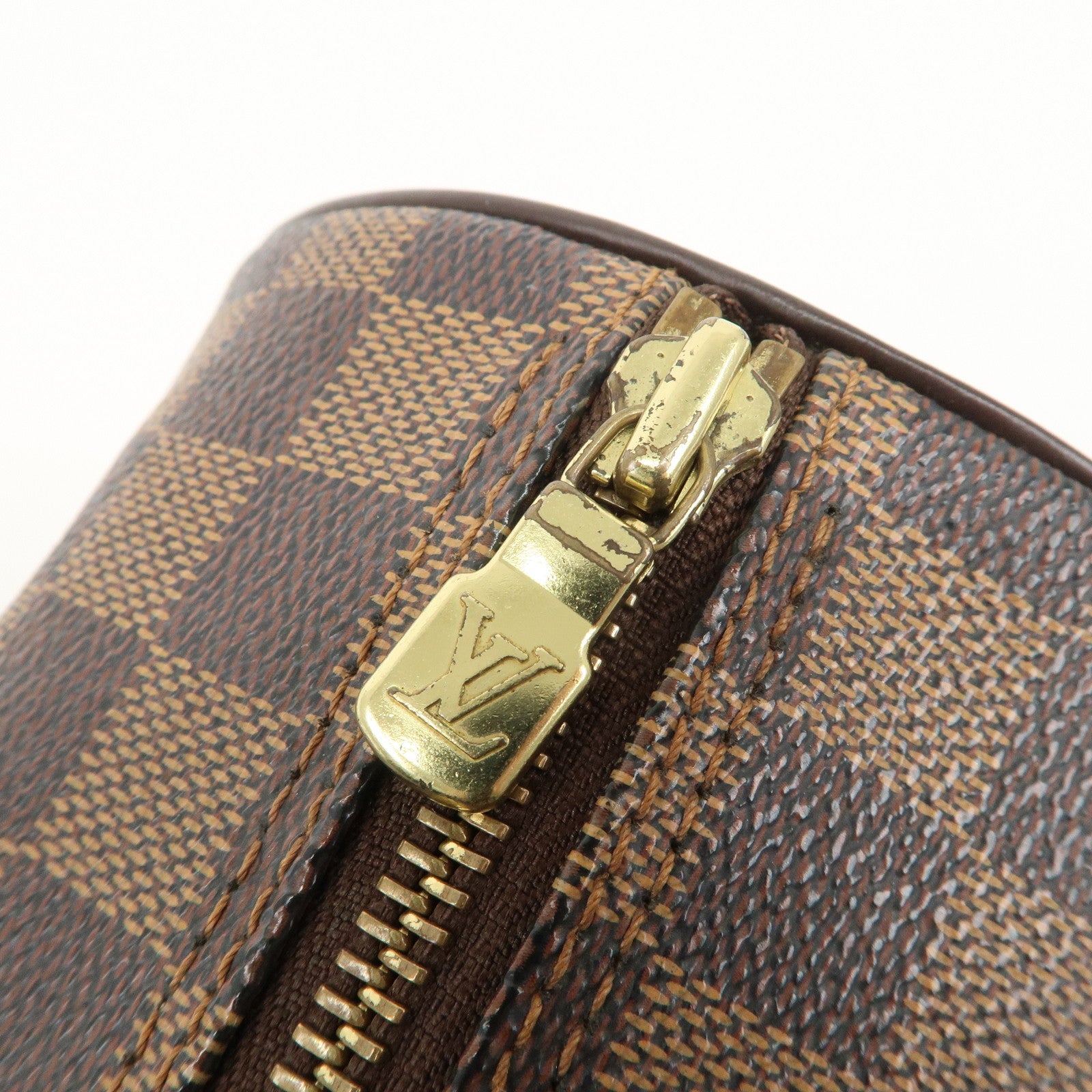 Louis Vuitton Damier Papillon 30 Hand Bag Brown Gold HDW N51303 Used