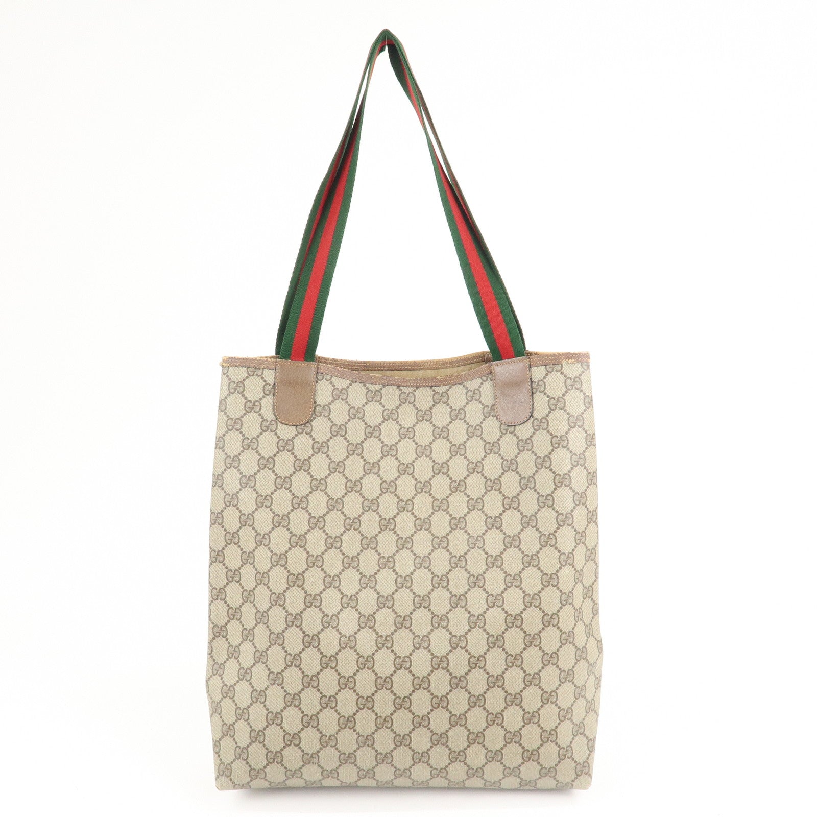 GUCCI Set of 2 Old Gucci GG Plus Leather Tote Bag Clutch Bag Used