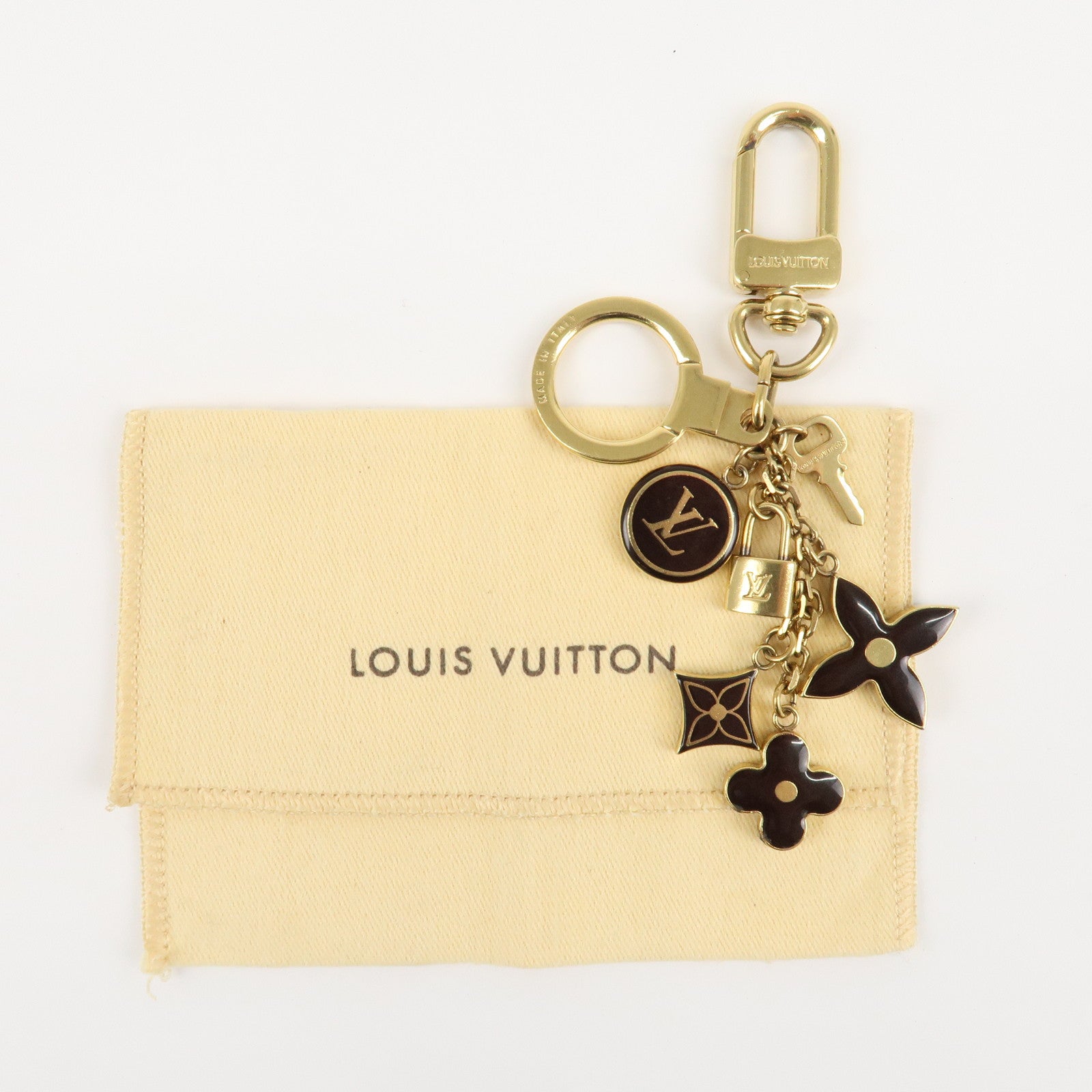 Louis Vuitton Porte Cles Pampille Bag Charm Gold Black M91929