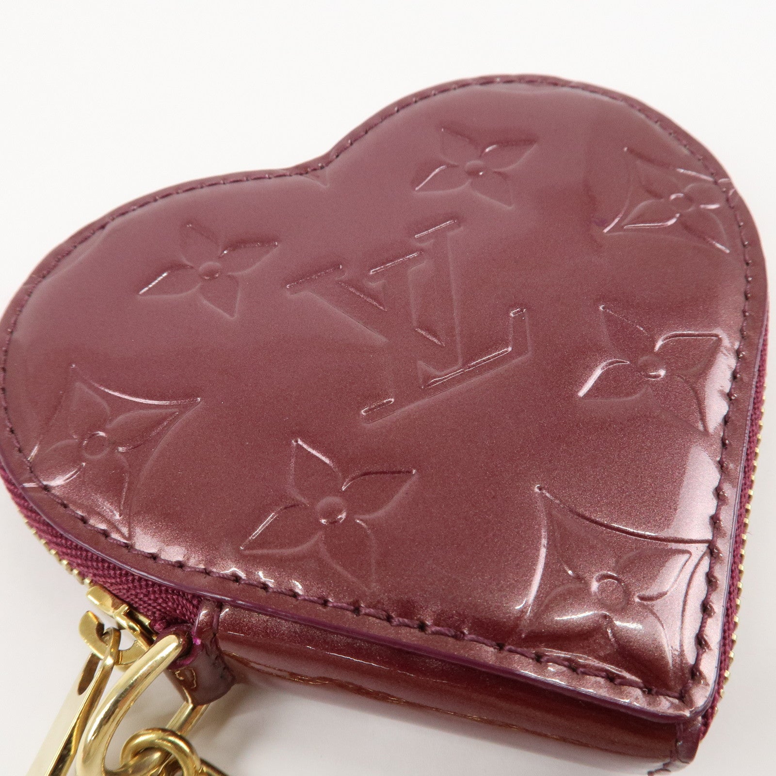 Louis Vuitton Monogram Vernis Porte Monnaie Coeur Coin Case M91480 Used