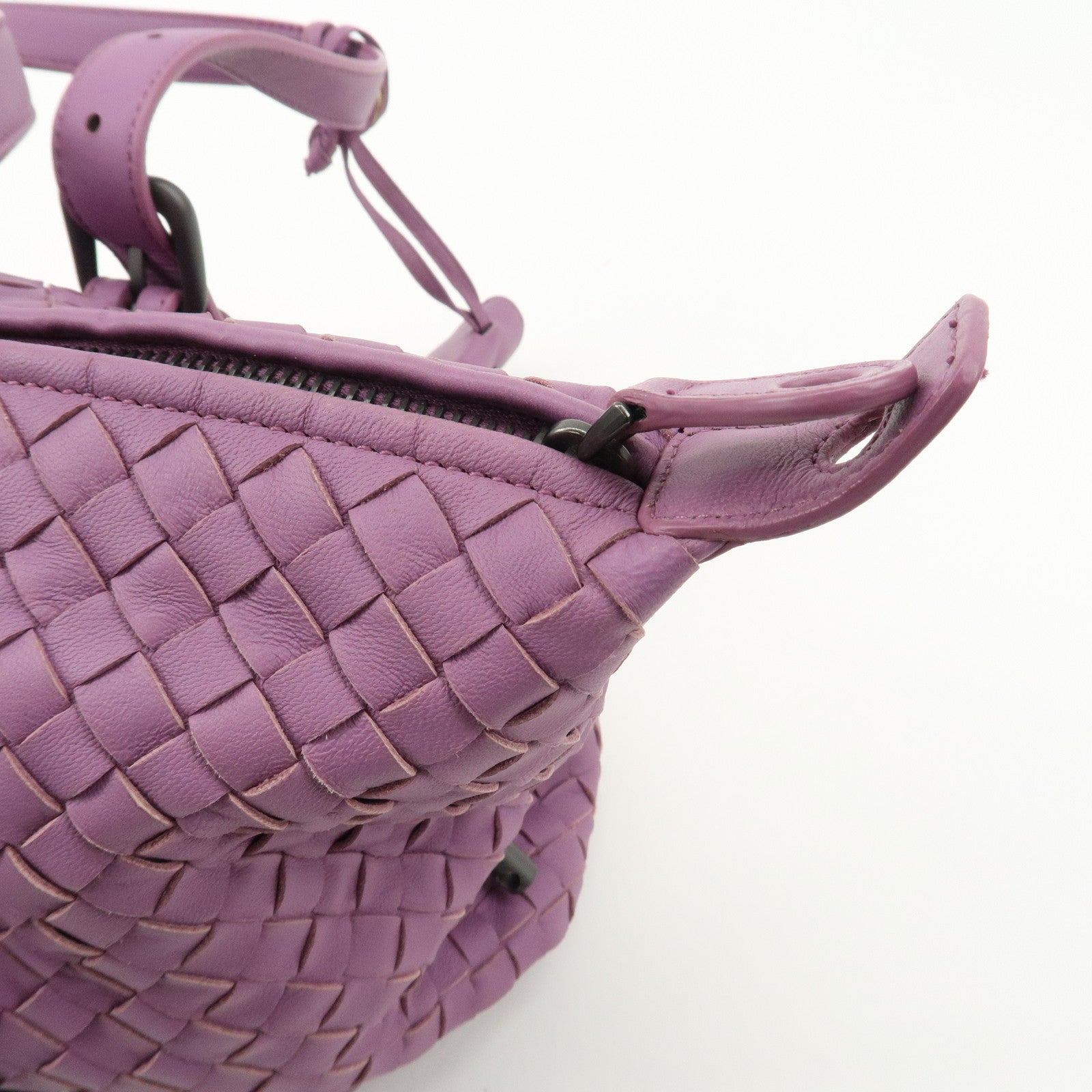 BOTTEGA VENETA Intrecciato Leather Hand Bag Shoulder Bag Purple