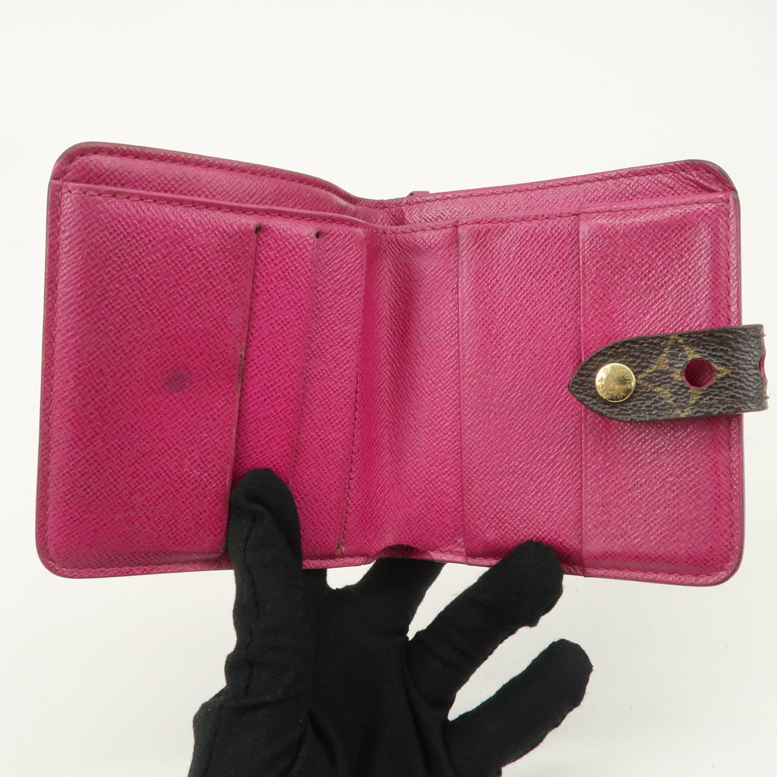 Louis Vuitton Monogram Perfor Compact Zip Fuchsia M95188