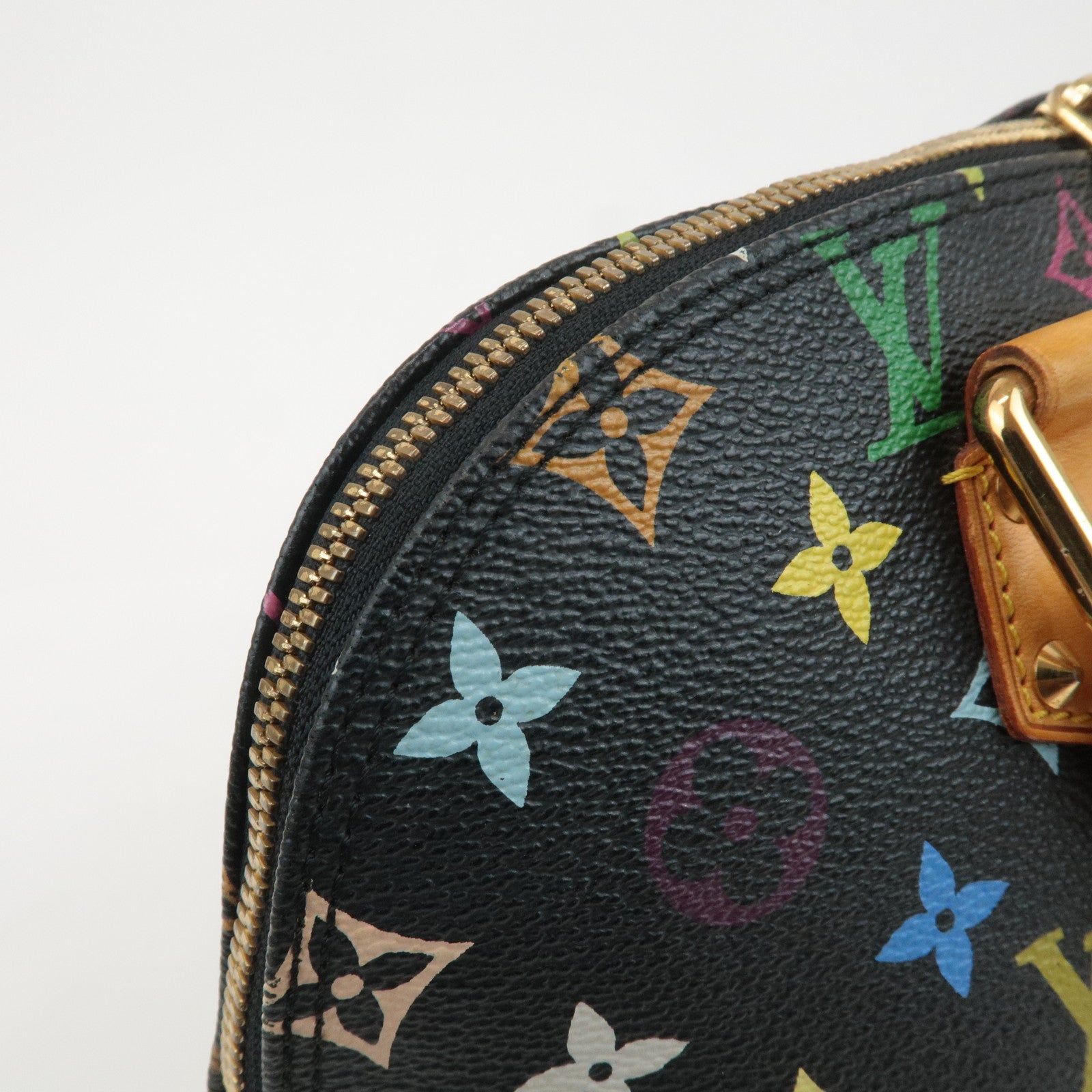 Louis Vuitton Monogram Multicolor Alma Hand Bag Noir M92646