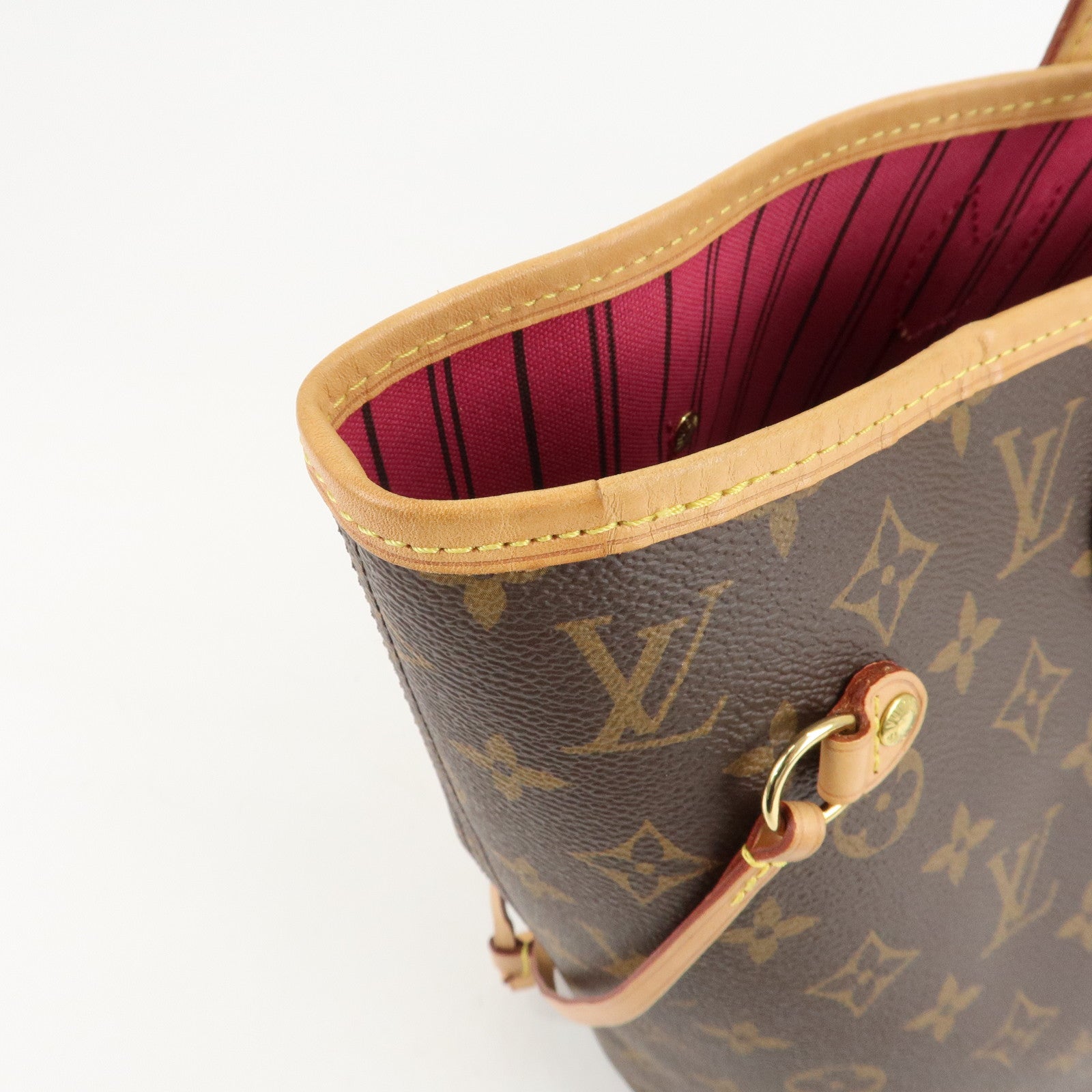 Louis Vuitton Monogram Neverfull MM Tote Bag Fuchisia M40996