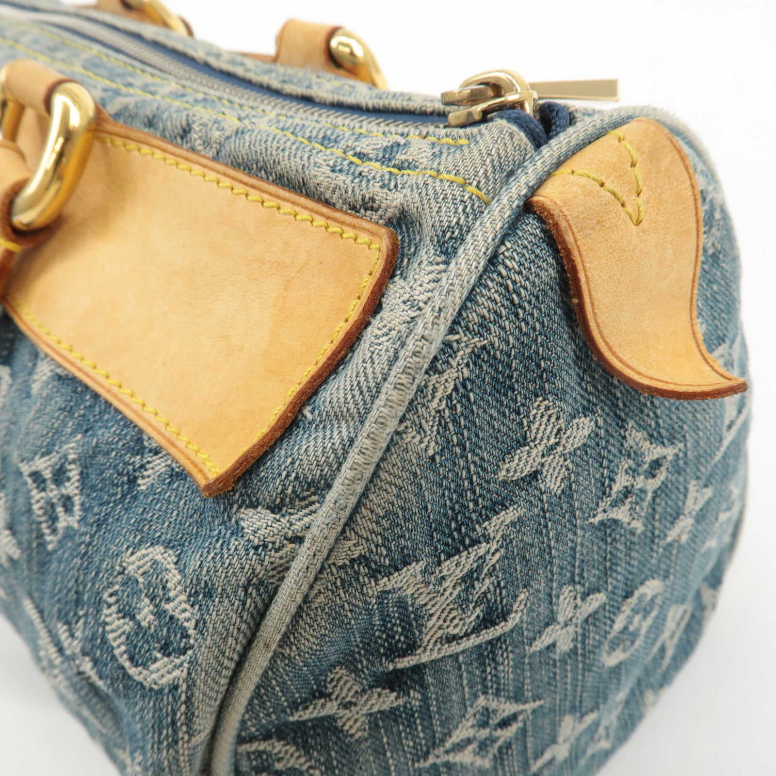 Louis Vuitton Monogram Denim Neo Speedy Boston Bag Blue M95019 Used