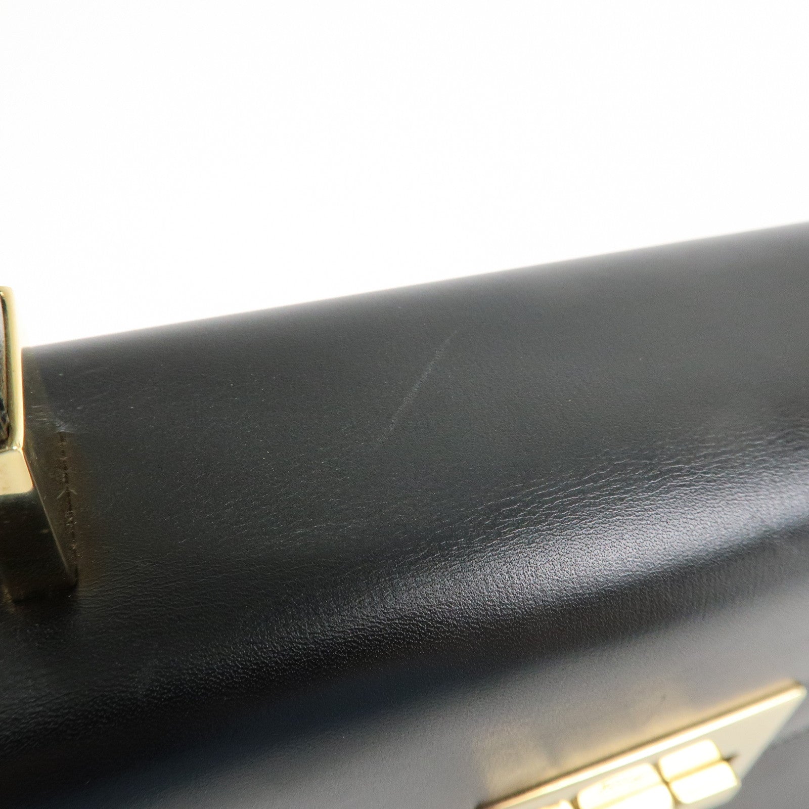 Ferragamo Leather Gancini 2Way Hand Shoulder Bag Black AT210536